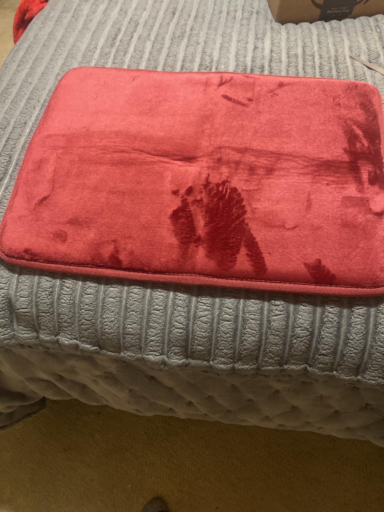 Memory Foam Bath Mat Non Slip Absorbent Super Cozy Velvet Bathroom Rug Carpet (17 inches X 24 inches, Grey) customer photo 2