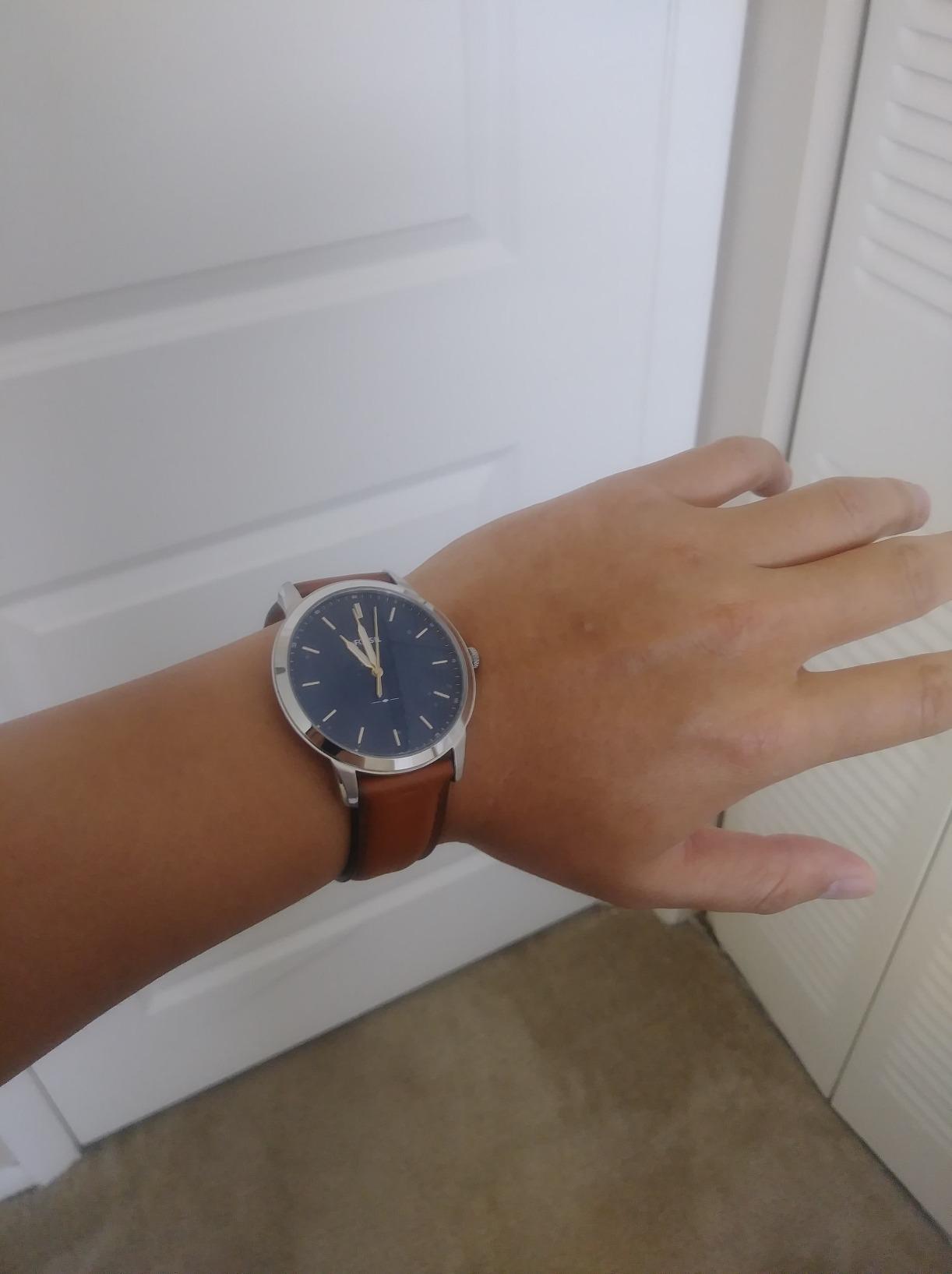Fossil Men's Minimalist Quartz Stainless Steel Three-Hand Watch for Men customer photo 2