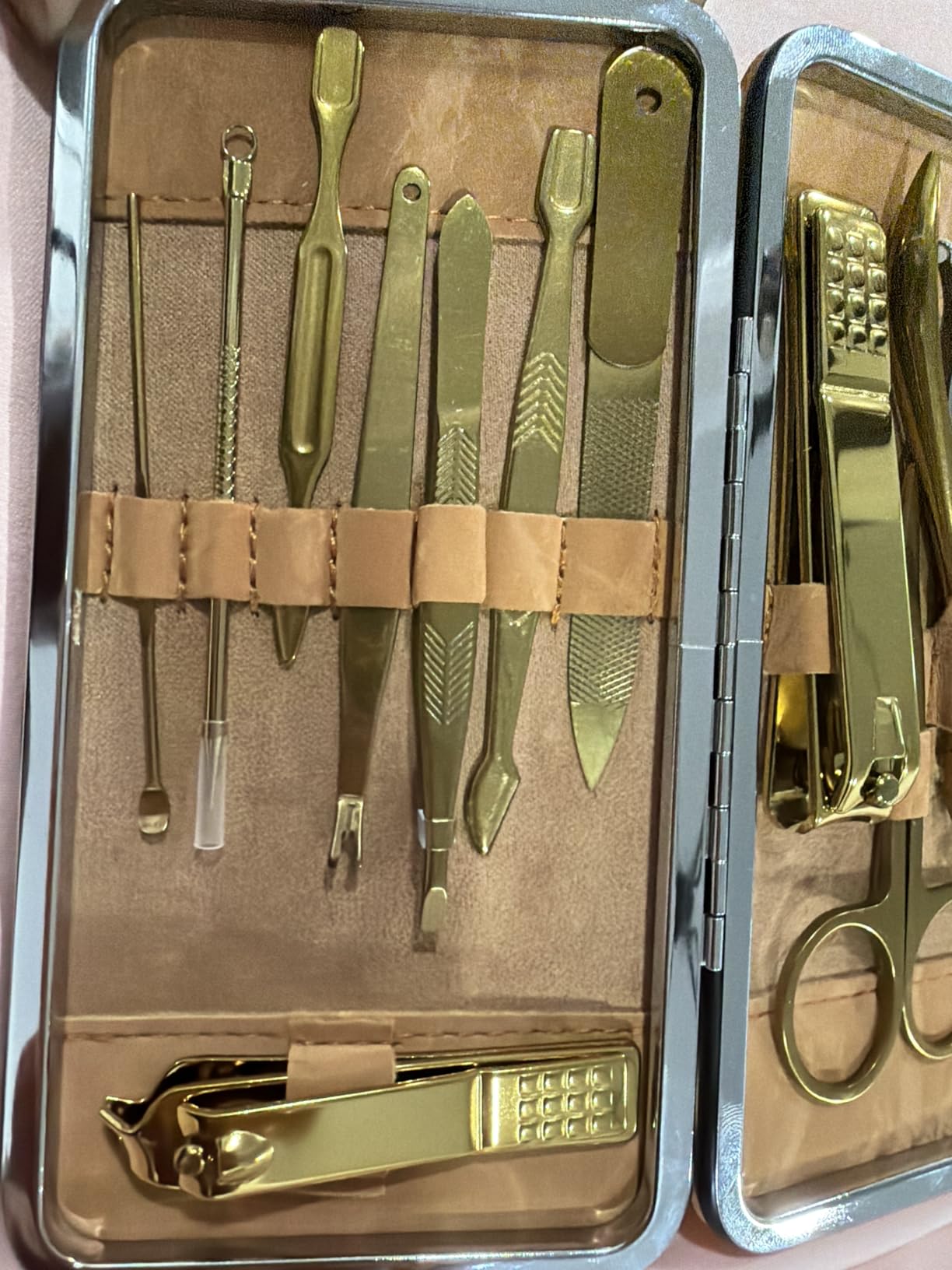 Manicure Set, Stainless Steel Nail Clipper Set with Luxurious Travel Case customer photo 2