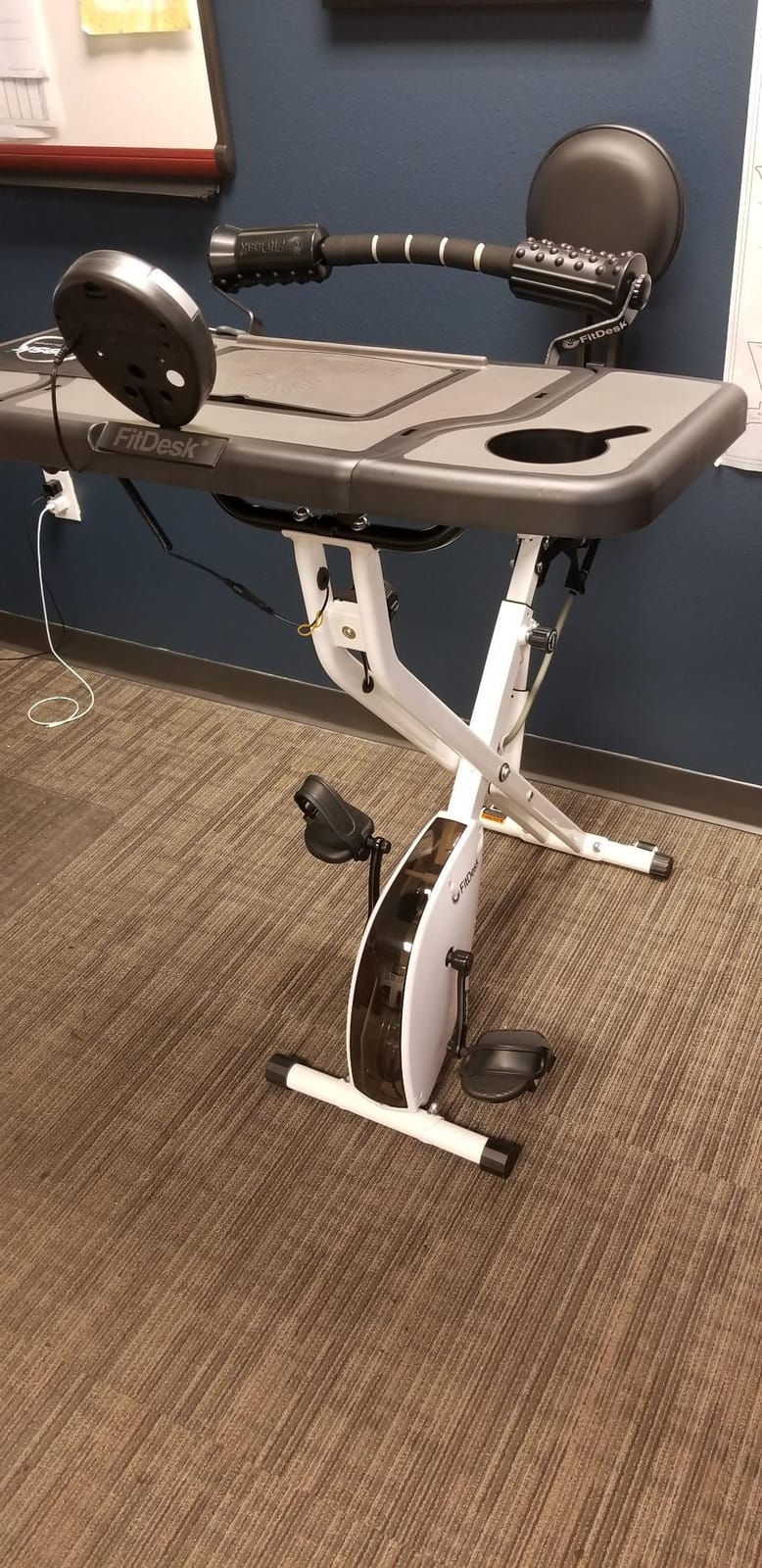 FitDesk Standing Exercise Bike Desk 3.0, Adjustable Height Indoor Cycling Trainer with Laptop Tray, Portable Stationary Fitness Desk for Home Office, Foldable Exercise Workstation, Supports 300 lbs customer photo 1