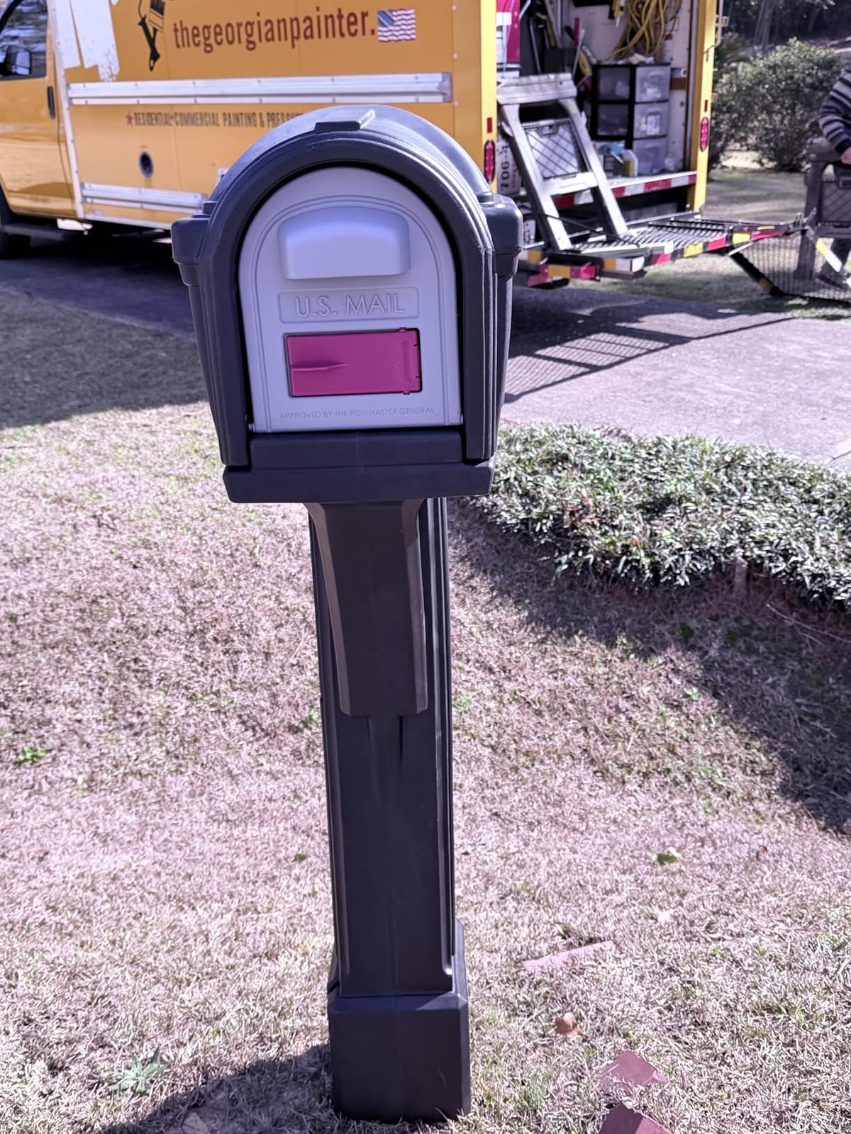 Simplay3 Classic Home Plastic Residential Mailbox & Post Mount Combo Kit with 2 Access Doors - Washed Stone/Espresso Brown, Made in USA customer photo 2