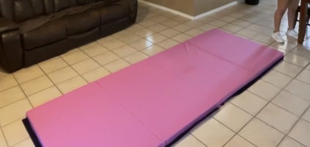 BalanceFrom 10x4 Feet 4-Panel Folding Gymnastics Mat – 2-Inch Thick Pad with Vinyl Surface and Carrying Handles for Tumbling, Yoga, Pilates, Home Workouts, and Martial Arts customer photo 2