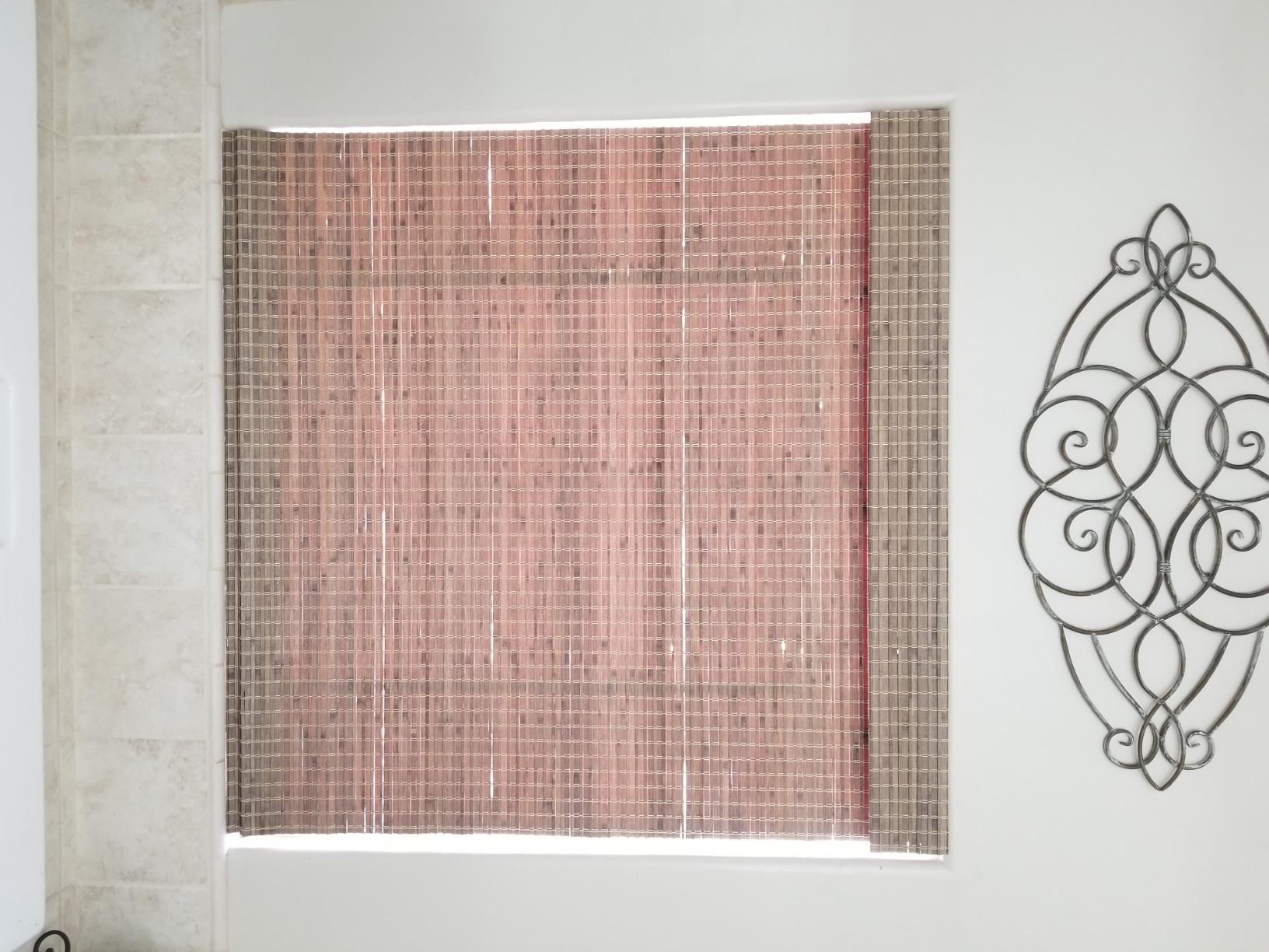 Radiance Cordless Bamboo Blinds - Flatstick Bamboo Roman Shades for Interior Windows - Roll Up Woven Shades with Valance - Inside & Outside Mount Roman Window Shades - Driftwood - 31