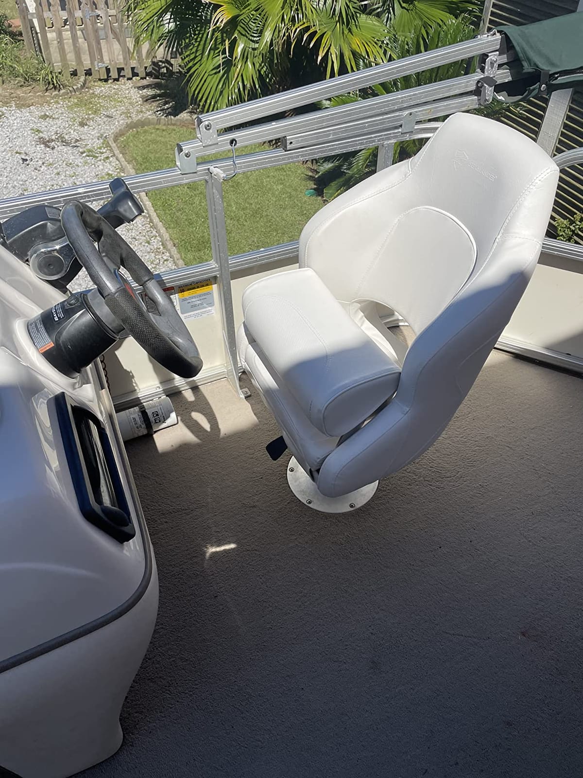 Seamander Boat Captains Chair, Boat Seat with Flip Up Bolster, Integral Rotomolded Frame, Premium EPDM Foam Material, Marine Grade Vinyl customer photo 1