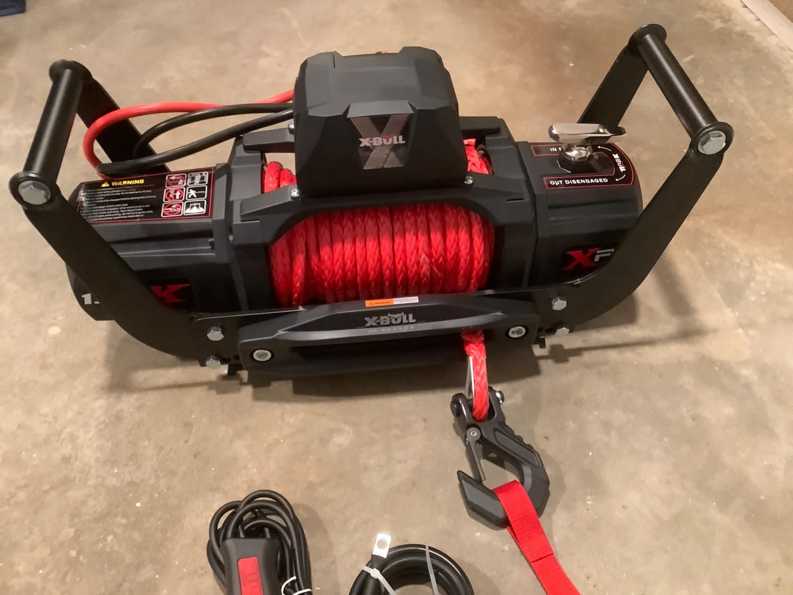 X-BULL Winch Cradle Universal Mount Plate for Recovery Winches，Suitable winches for 13500 lbs, 13000lbs, 10000lbs, 9500lbs,etc customer photo 1