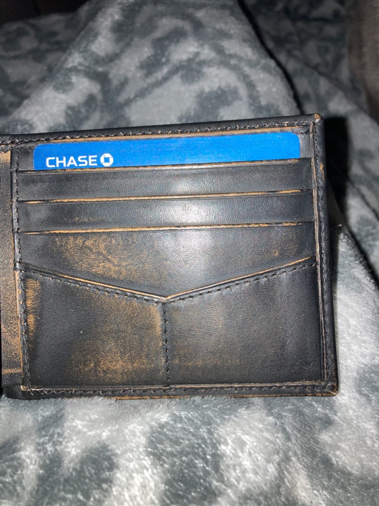 Fossil Men's Wallet, Wade Leather Bifold Wallet with Flip ID, Black customer photo 1