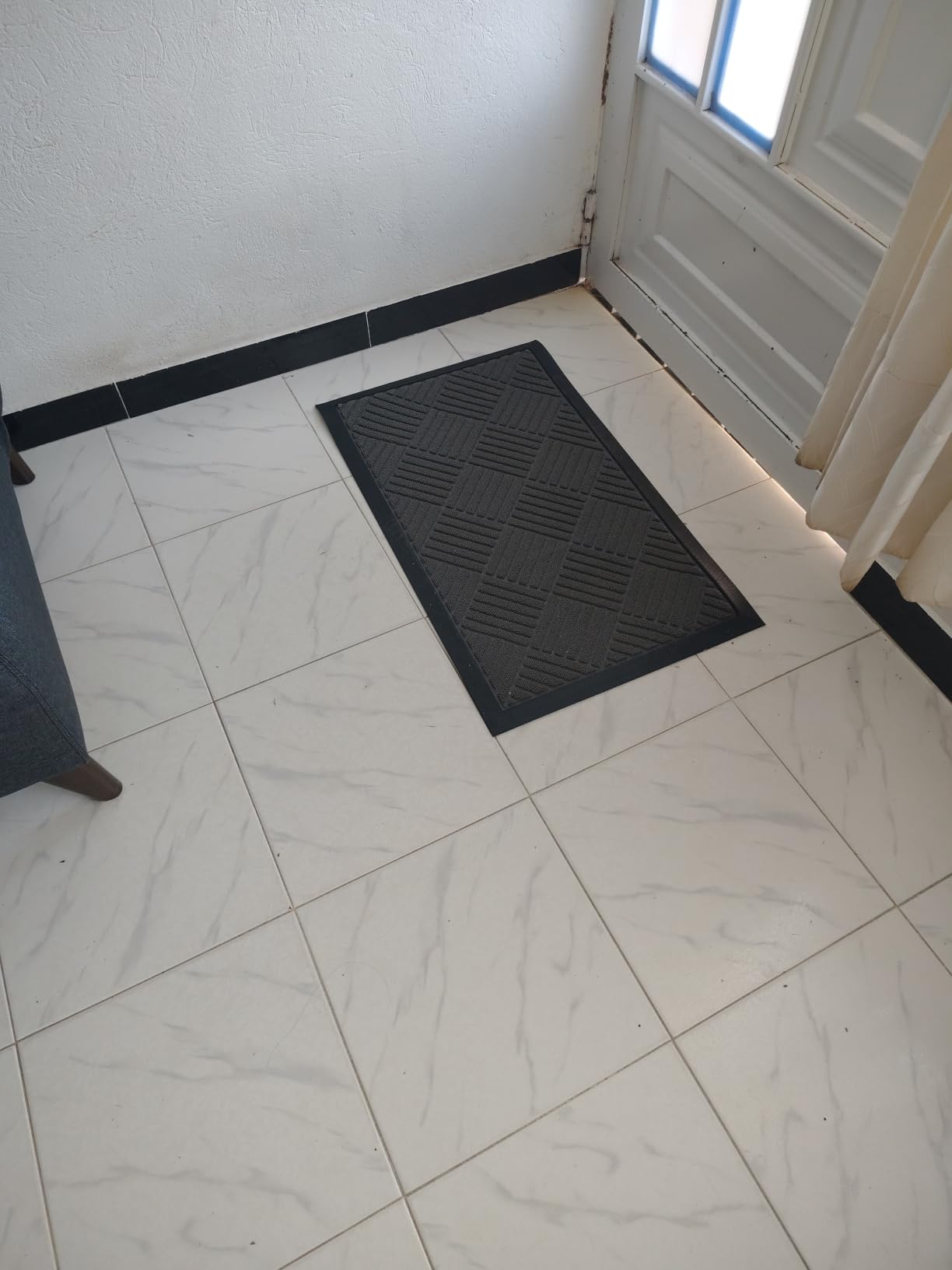 GORILLA GRIP WeatherMAX Door Mat, Indoor Outdoor Use, 29x17 Gray Diamond customer photo 2