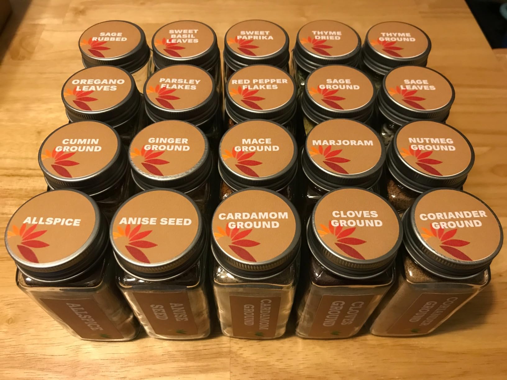AOZITA 24 Pcs Glass Spice Jars with Labels - 4oz Empty Square Spice Bottles Containers, Condiment Pot, Shaker Lids and Airtight Metal Caps - Silicone Collapsible Funnel customer photo 2