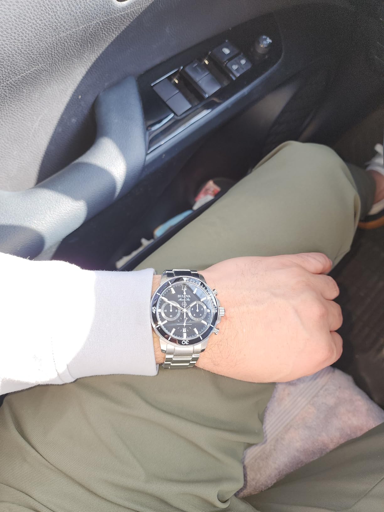 Bulova Men's Marine Star Series C Stainless Steel 6-Hand Chronograph Quartz Watch, Black Dial Style: 96B272 customer photo 1