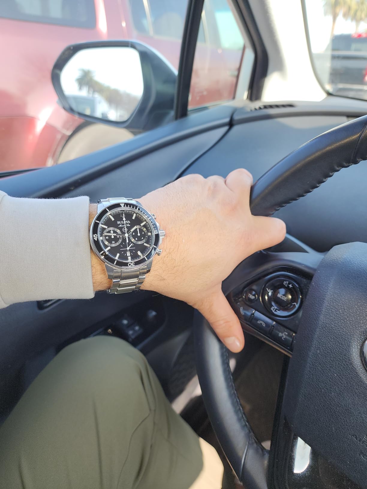 Bulova Men's Marine Star Series C Stainless Steel 6-Hand Chronograph Quartz Watch, Black Dial Style: 96B272 customer photo 2