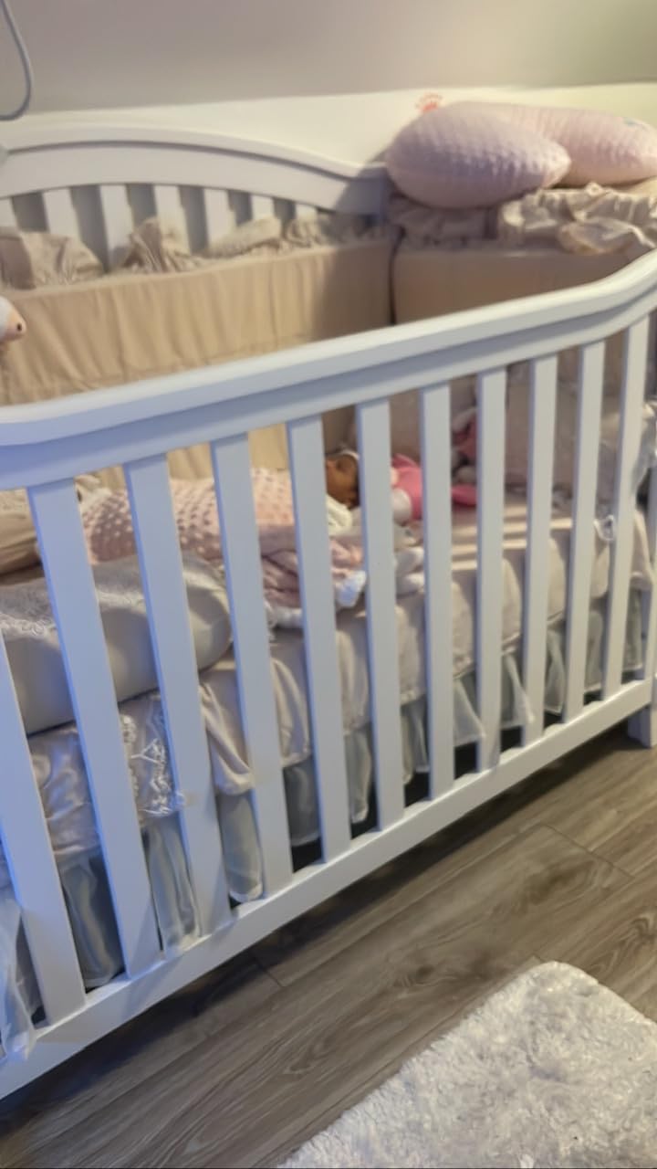 Sorelle Furniture Berkley Crib and Changer with Slat Panel Back Classic Convertible Diaper Changing Table Non-Toxic Finish Wooden Baby Bed Toddler Childs Daybed Full-Size Nursery - Gray customer photo 2