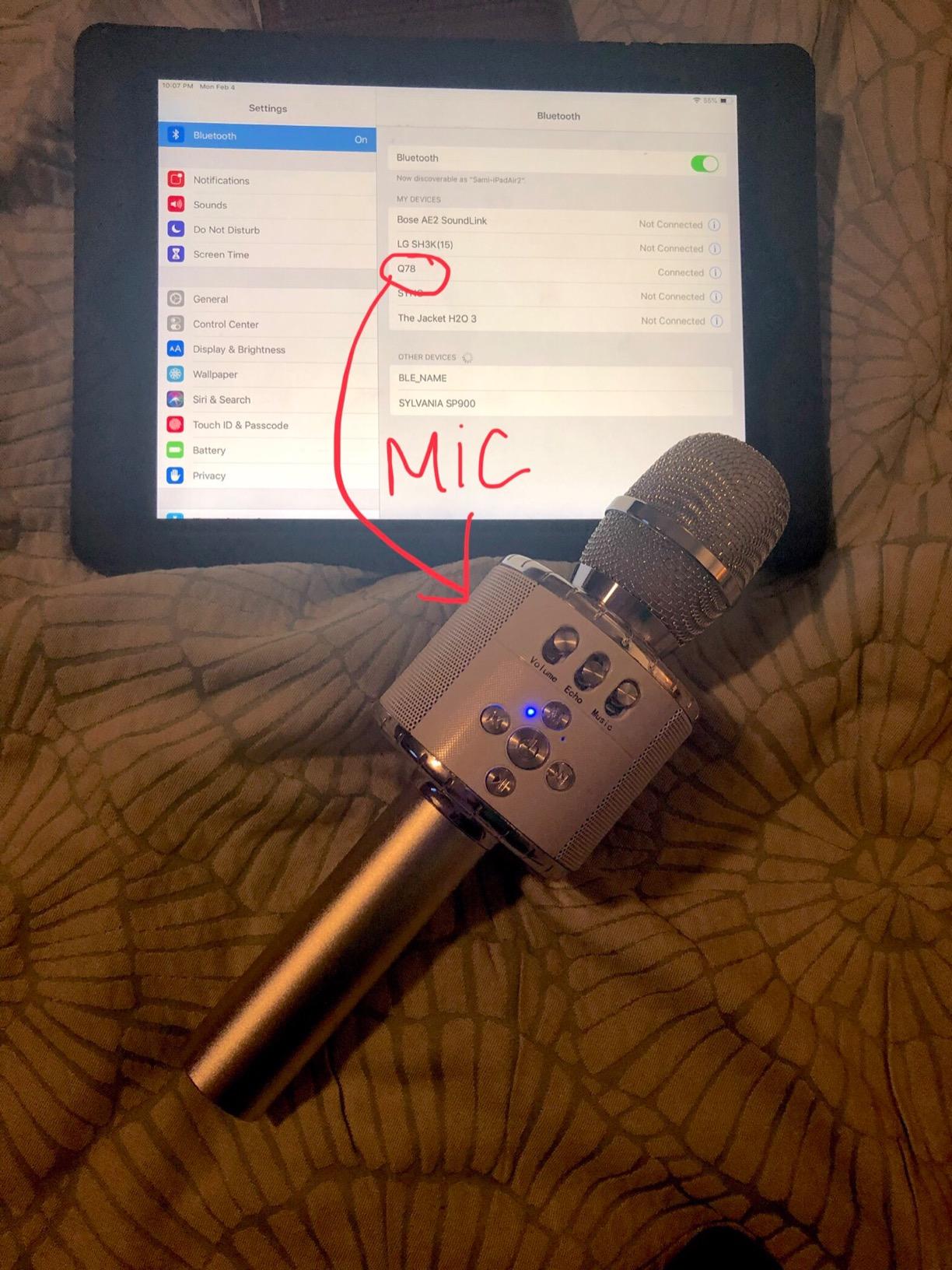 BONAOK Karaoke Microphone for Kids & Adults - Bluetooth Microphones Singing Mic with Disco Lights, Echo Effect, Built-in Speaker Portable Karaoke Player for Party Travel Gifts Q78(Black) customer photo 1