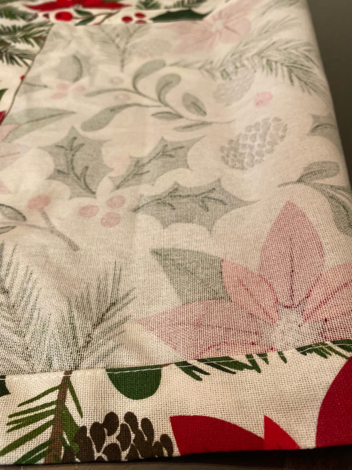 DII Woodland Holly Christmas Holiday Kitchen & Table Décor, Table Runner, 14x72, Poinsettia & Christmas Greenery customer photo 1