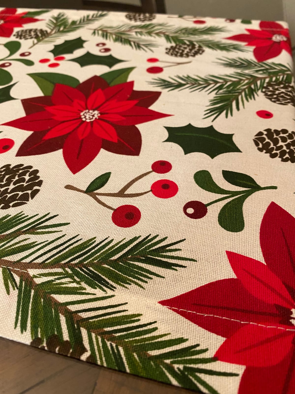 DII Woodland Holly Christmas Holiday Kitchen & Table Décor, Table Runner, 14x72, Poinsettia & Christmas Greenery customer photo 2