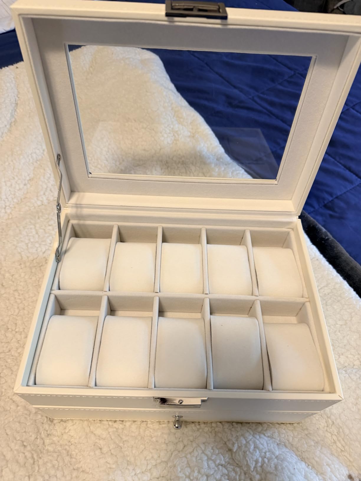 BEWISHOME Watch Case, 20-Slot Watch Box Organizer with Large Glass Lid customer photo 1