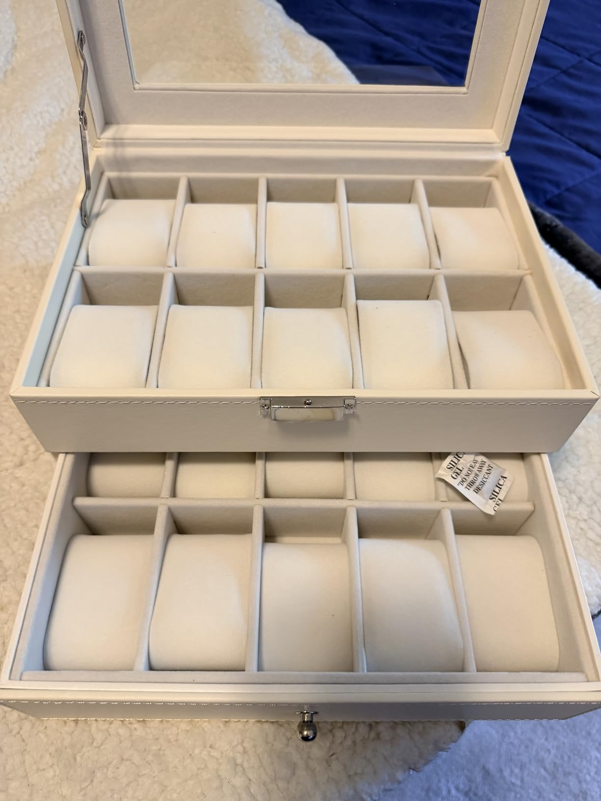 BEWISHOME Watch Case, 20-Slot Watch Box Organizer with Large Glass Lid customer photo 2