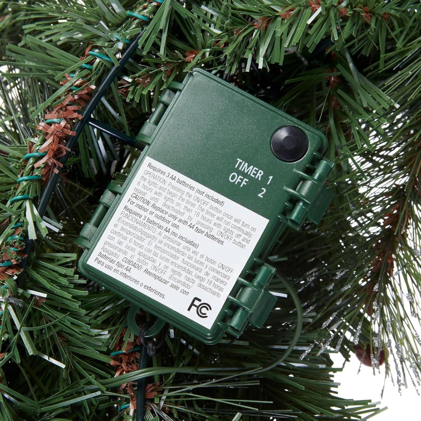 National Tree Company 30in Pre-Lit Crestwood Spruce Christmas Wreath customer photo 2