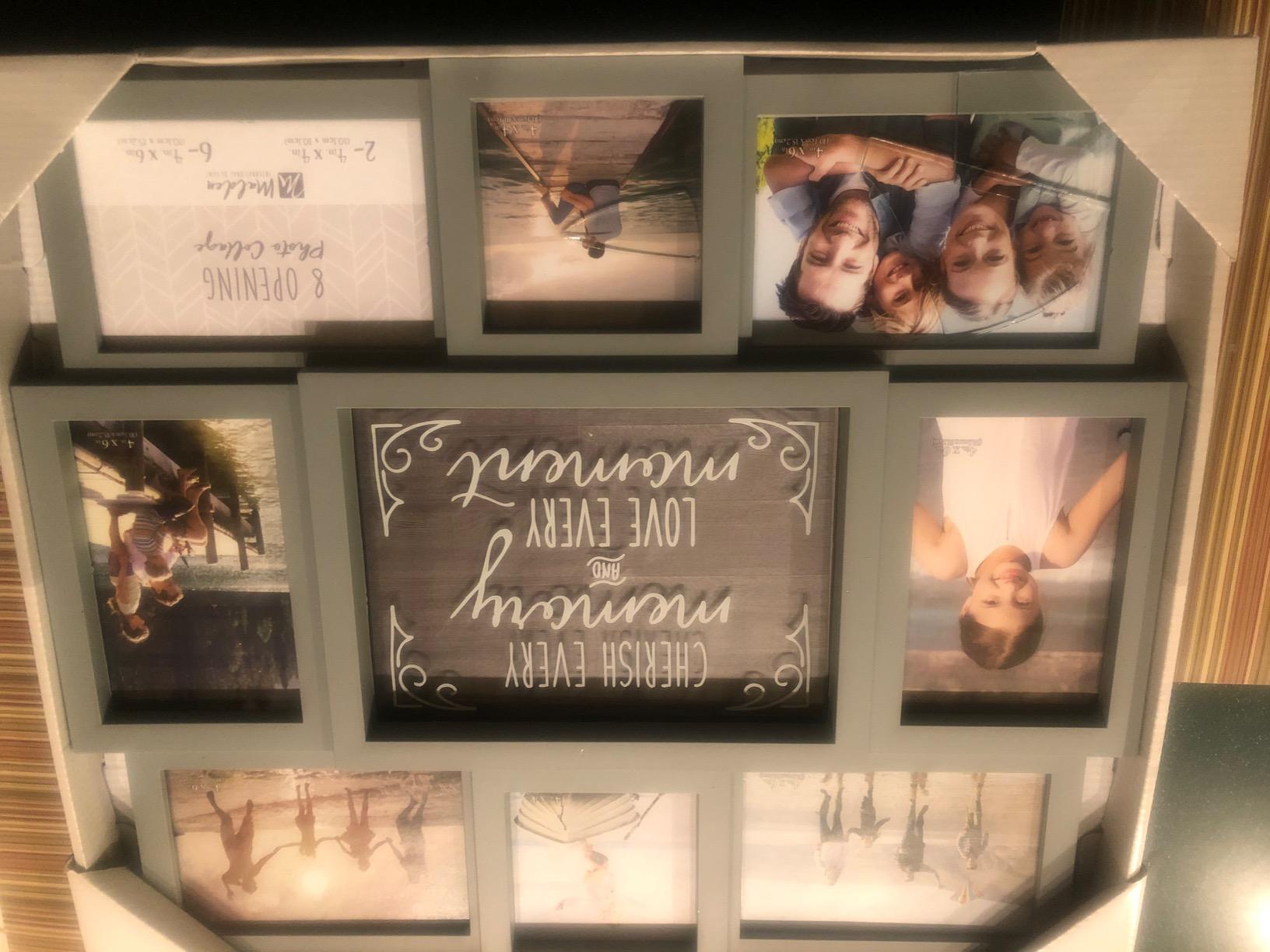 Malden International Designs Gray Cherish Every Moment 8-Opening Sentiment Dimensional Picture Frame Wall Collage, 8372-08 customer photo 1