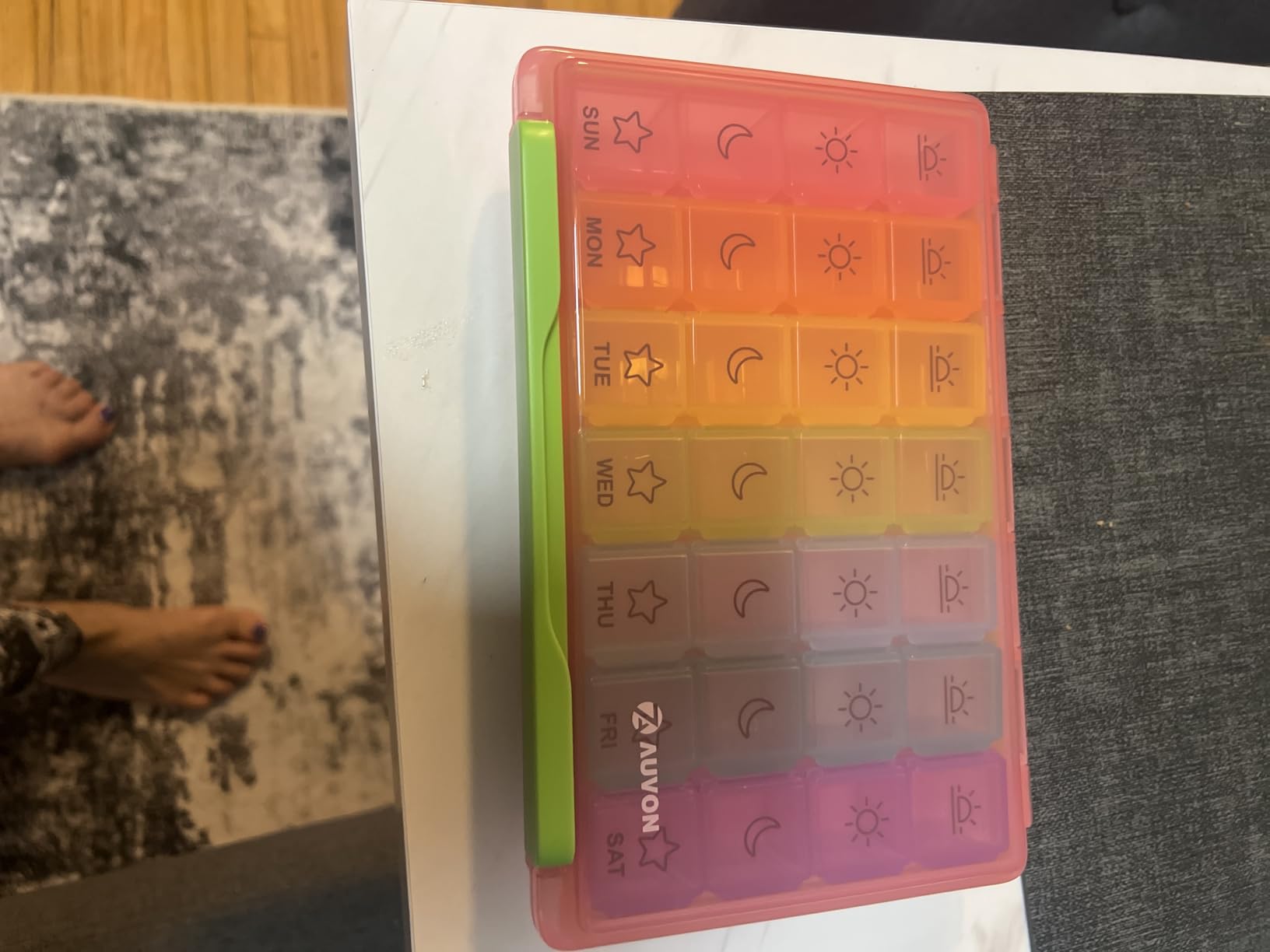 AUVON Large Moisture-Proof Weekly Pill Organizer 4 Times a Day, BPA-Free customer photo 2