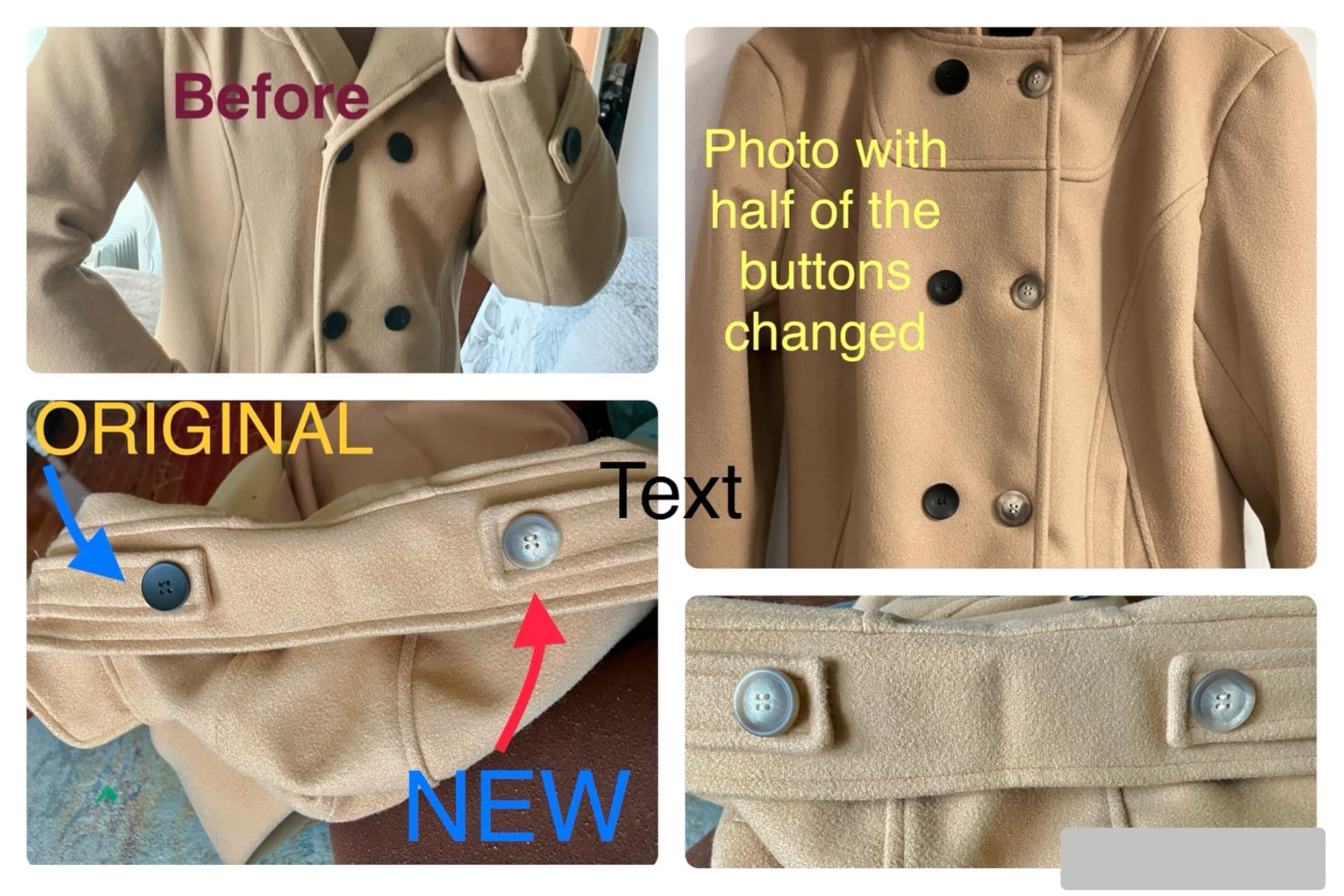 Tanming Women's Warm Double Breasted Wool Pea Coat Trench Coat Jacket with Hood customer photo 1