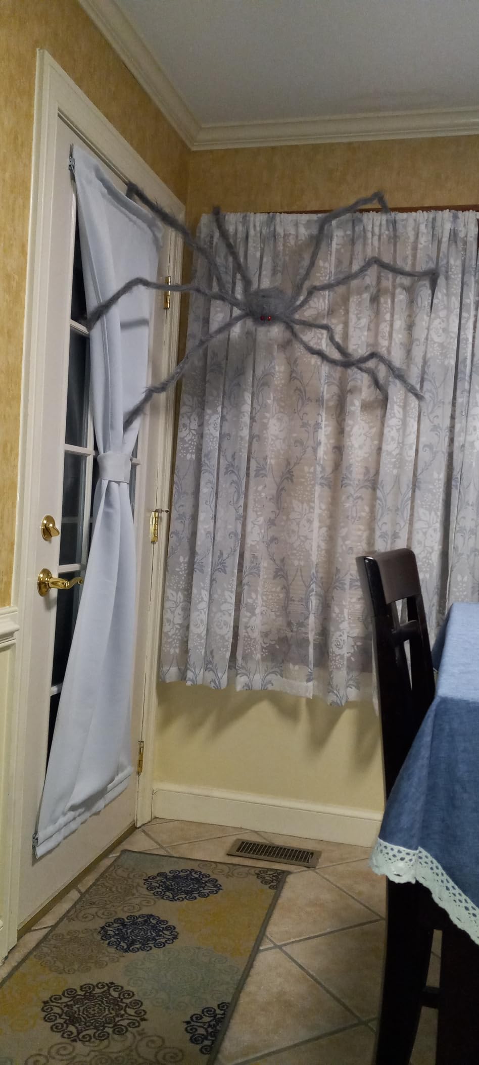 JOYIN Halloween Outdoor Decorations Giant Spider, 5 Ft Large Spider for Yard Lawn Garden Patio Scary Halloween Outside Decor, Indoor Haunted House Prop and Home Party Decor, Black customer photo 2