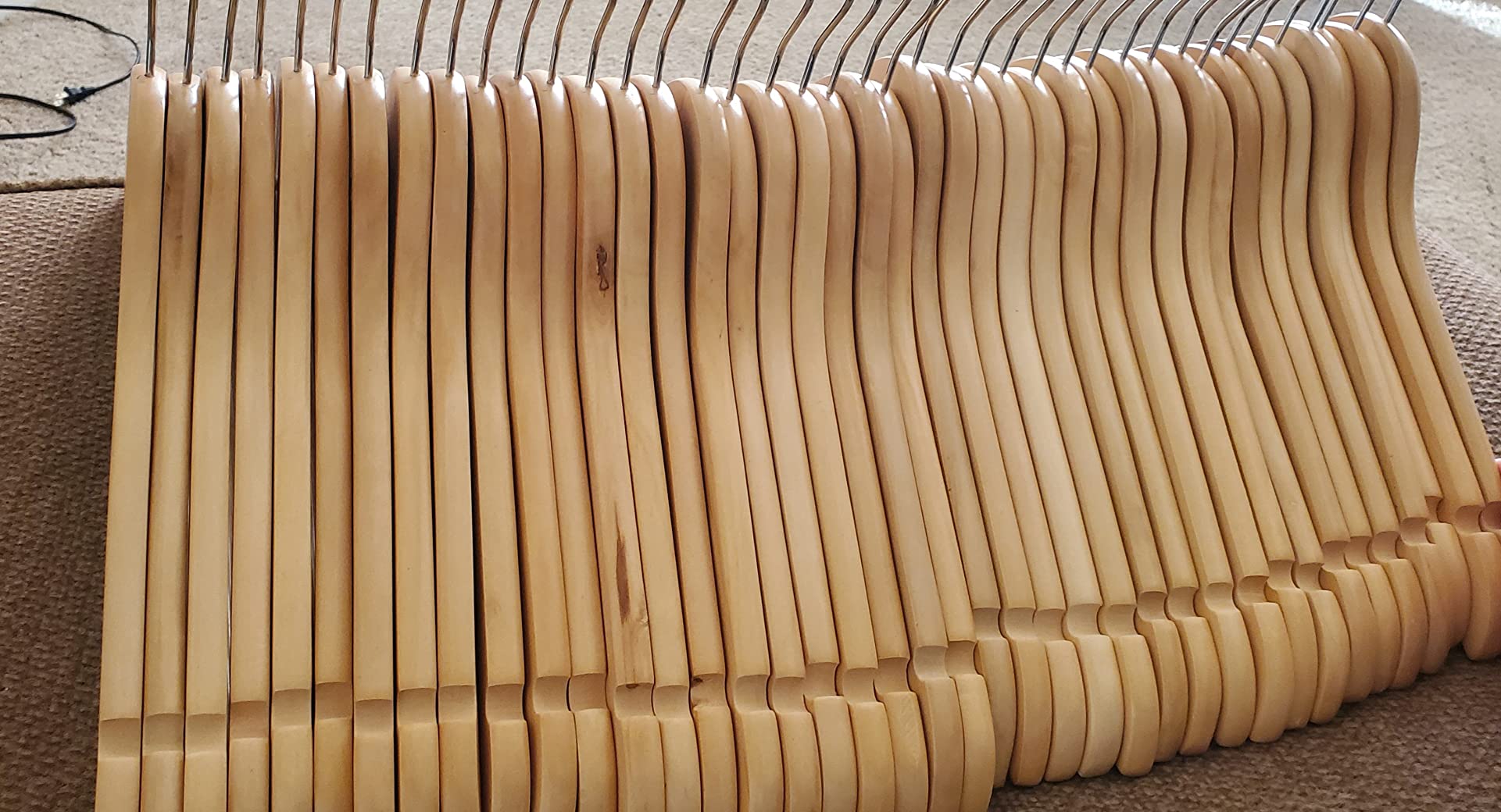Zober Wooden Hangers 20 Pack, Heavy Duty Clothes Hangers, Non Slip, Natural customer photo 1