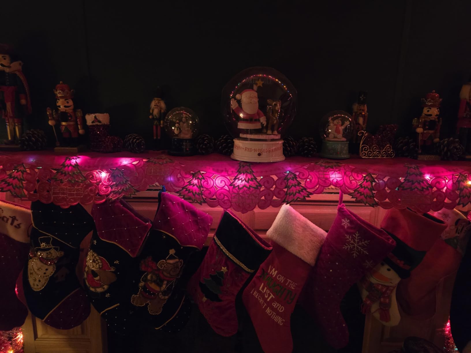 Grelucgo Embroidered Christmas Holiday Holly Tree Table Runner, Dresser Scarf, Rectangular 16 x 72 Inch customer photo 2