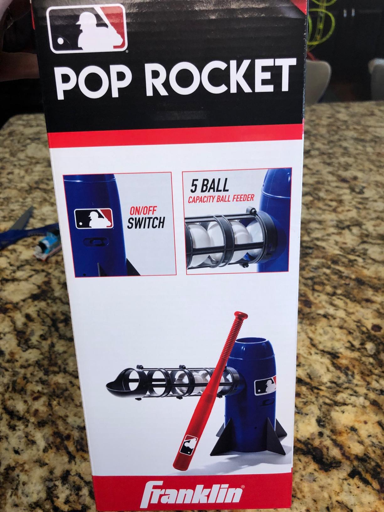 Franklin Sports Pop Rocket Baseball Hitting Training Aid | Automatic Pitches Every 7 Seconds, Includes 5 Baseballs + Bat customer photo 2