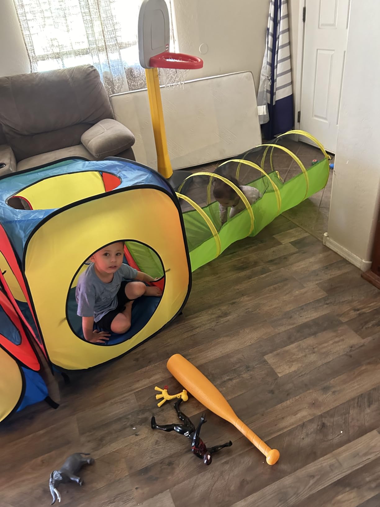 UTEX 3 in 1 Pop Up Play Tent with Tunnel, Indoor/Outdoor Playhouse customer photo 2