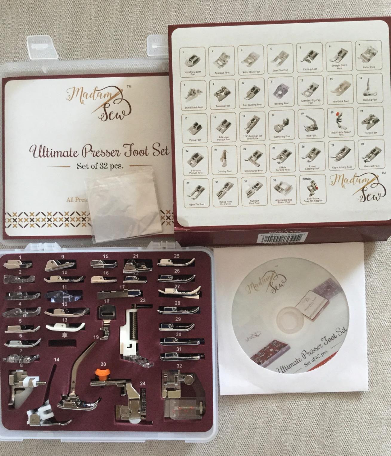 Madam Sew Presser Foot Set 32 PC Set | The ONLY Sewing Machine Presser Foot Kit with Manual & Deluxe Storage Case | Numbered Slots for Organization | Compatible with Most Brother Sewing Machine Feet customer photo 1