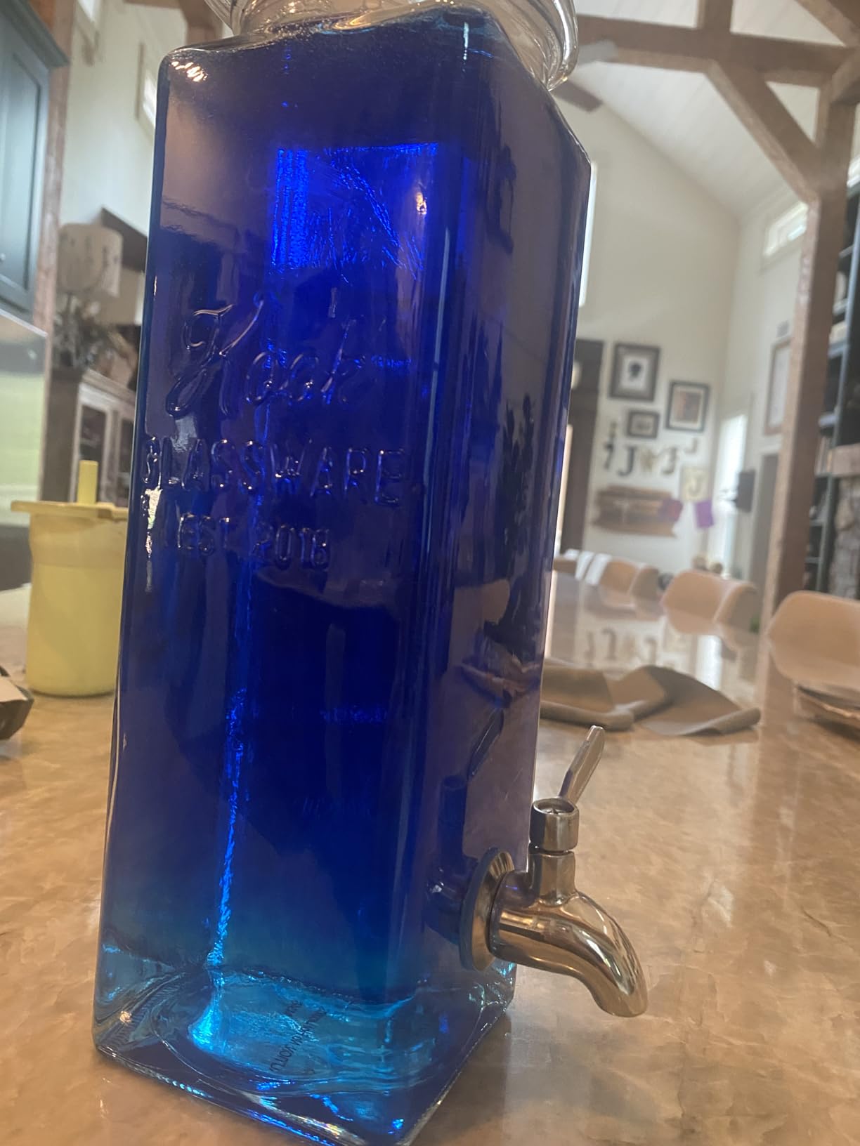 Kook Drink Dispenser, 80 oz, Water Dispenser Countertop, Glass Drink Dispenser, Beverage dispenser, with Leak-Proof Spigot, Clear Rectangular Jar, Storage for Party, Fridge, for Water, Iced Tea customer photo 1