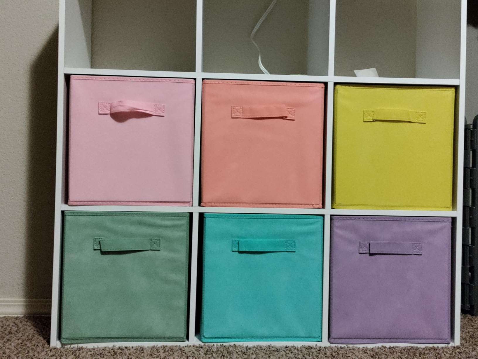 Sorbus Cube Storage Bin, Fabric, 6 Pack (11 Inch, Pastel Multi-Color) customer photo 1