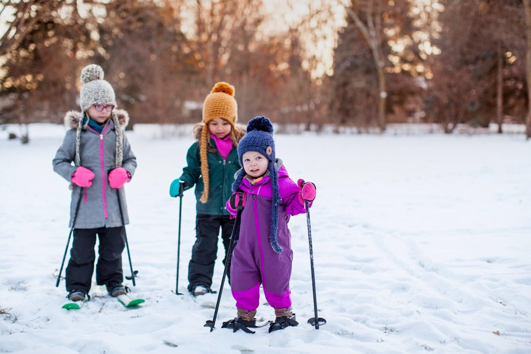 SOLA Kids Ski Set - Beginner Cross Country Skis with Poles and Adjustable Bindings for Ages 3-4, Backyard Winter Fun customer photo 1