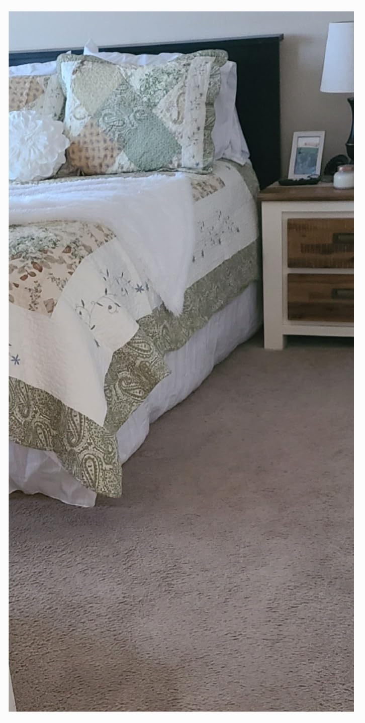 Cozy Line Home Fashions Floral Real Patchwork Green Peach Scalloped Edge Country 100% Cotton Quilt Bedding Set, Reversible Coverlet Bedspread (Celia, Queen - 3 piece) customer photo 1