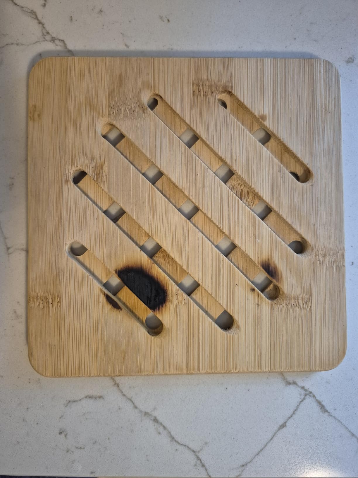 Hot Pads Trivet,Table Solid Bamboo Wood Trivets for Hot Dishes and Pot with Non-Slip Pads Heat Resistant Pads Teapot Trivet 4pcs(Multi Size,2 Square 2 Round) customer photo 2