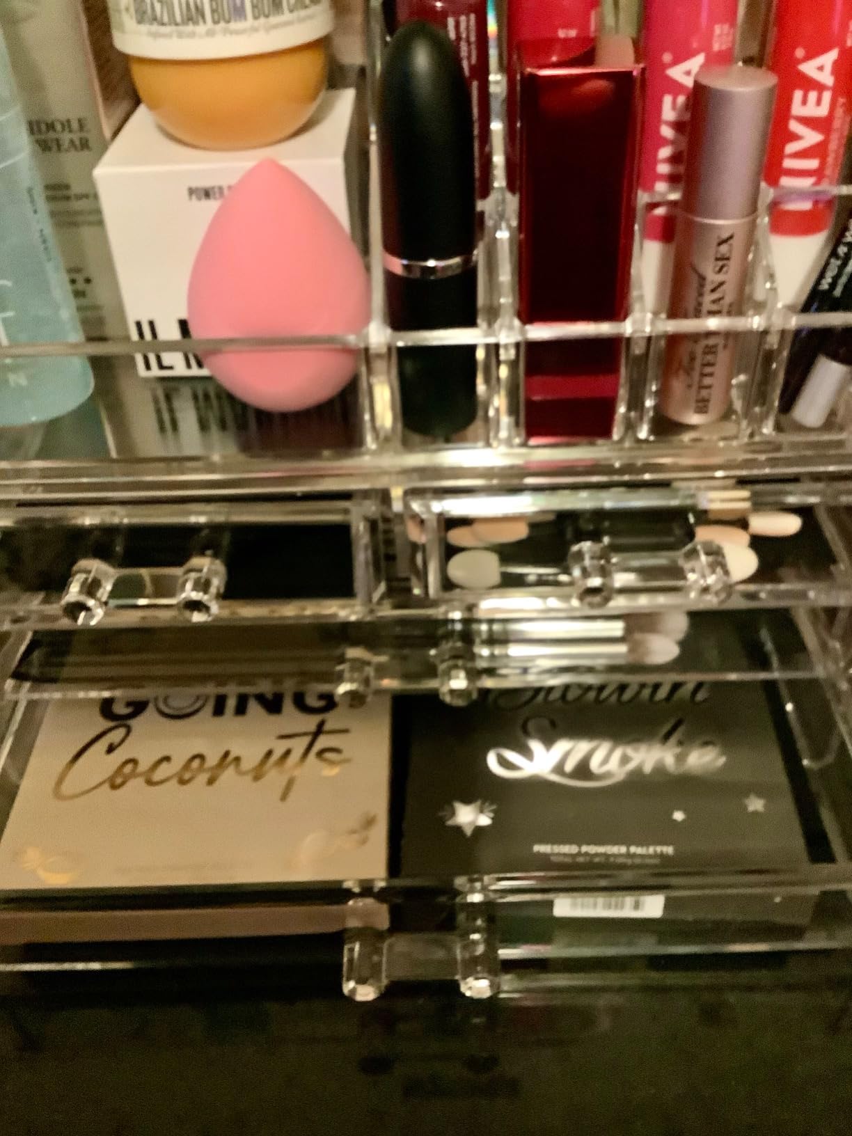 Masirs Clear Makeup Organizer with 4 Drawers 16 Compartments, Countertop customer photo 1