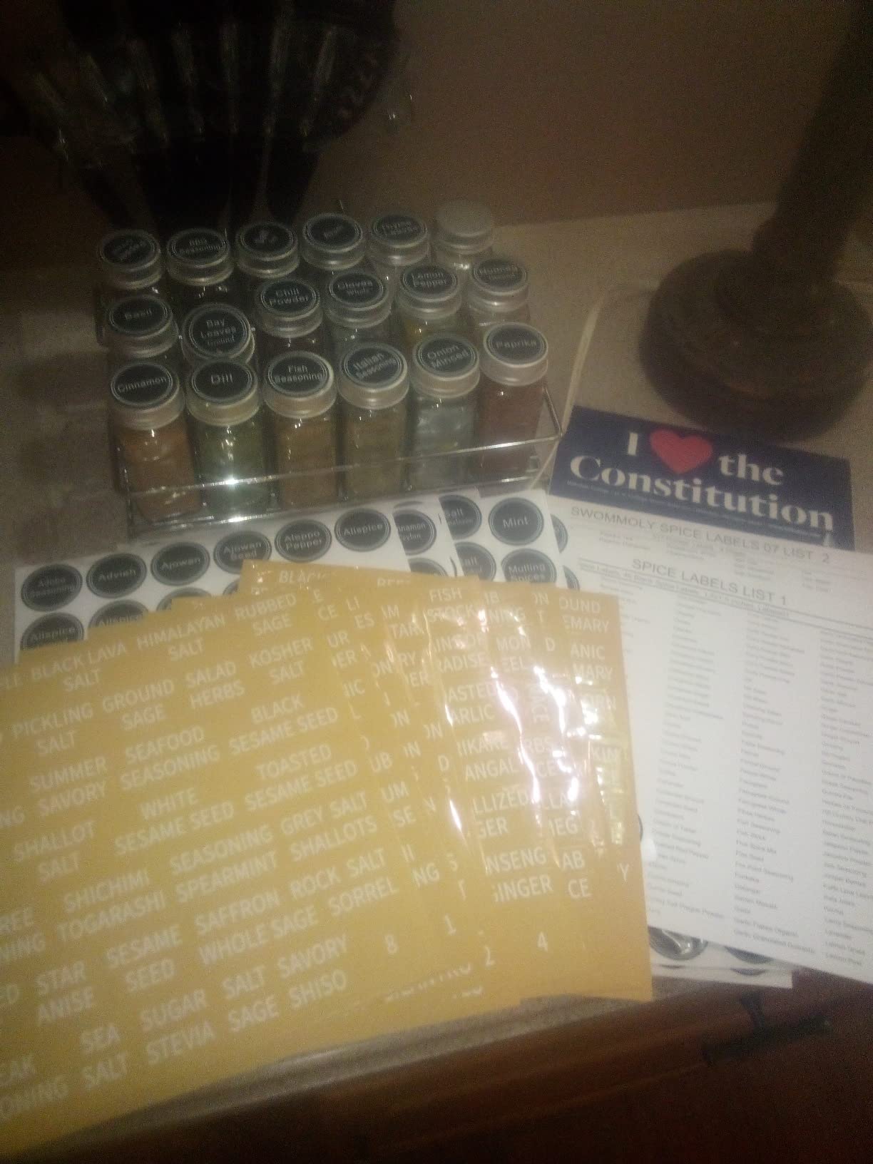 SWOMMOLY 25 Pcs 4 oz Glass Spice Jars with 703 Spice Labels and Shaker Lids customer photo 2