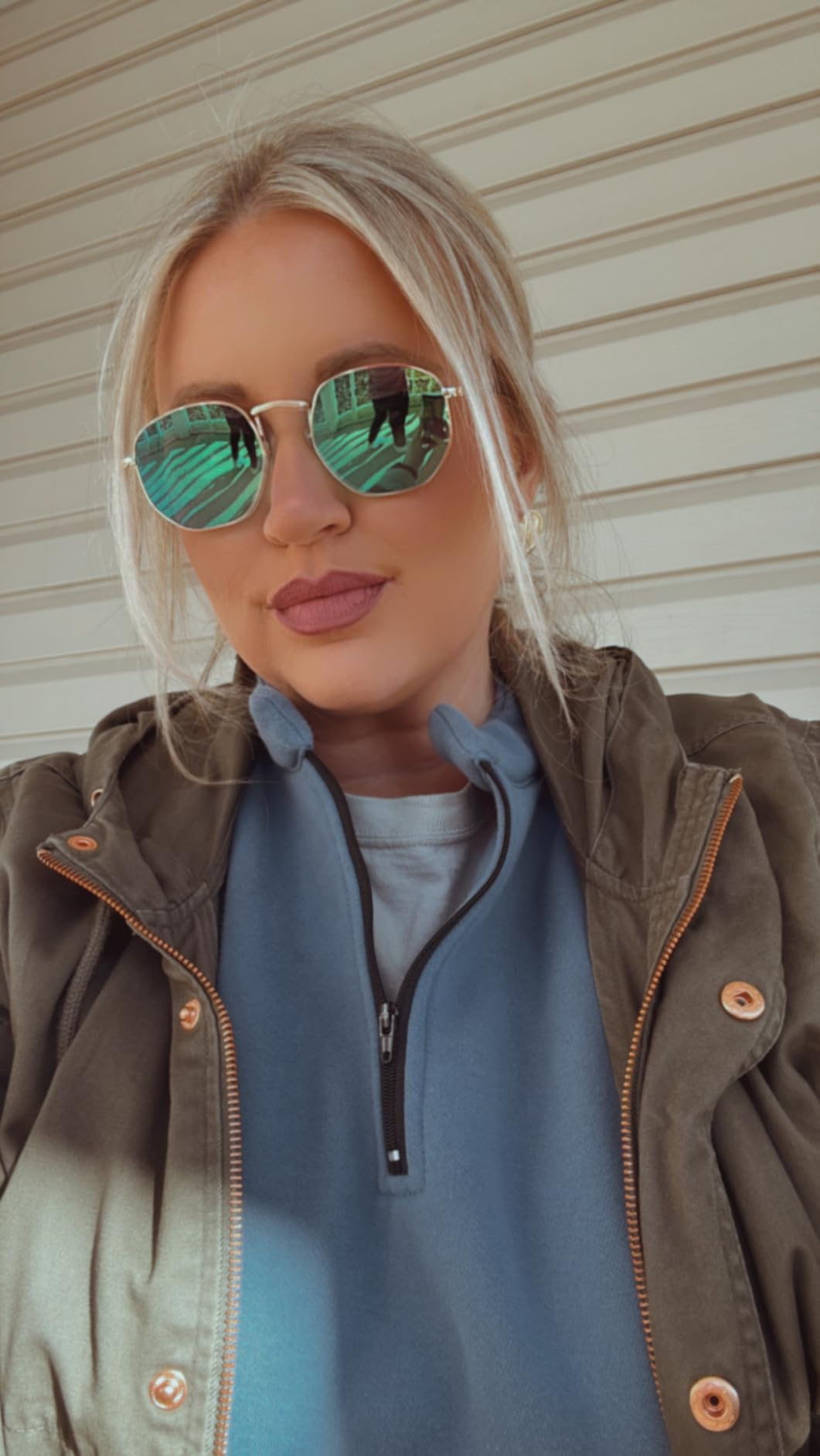 SOJOS Square Polarized Sunglasses Women Men Hexagonal Polygon SJ1072,Small customer photo 2