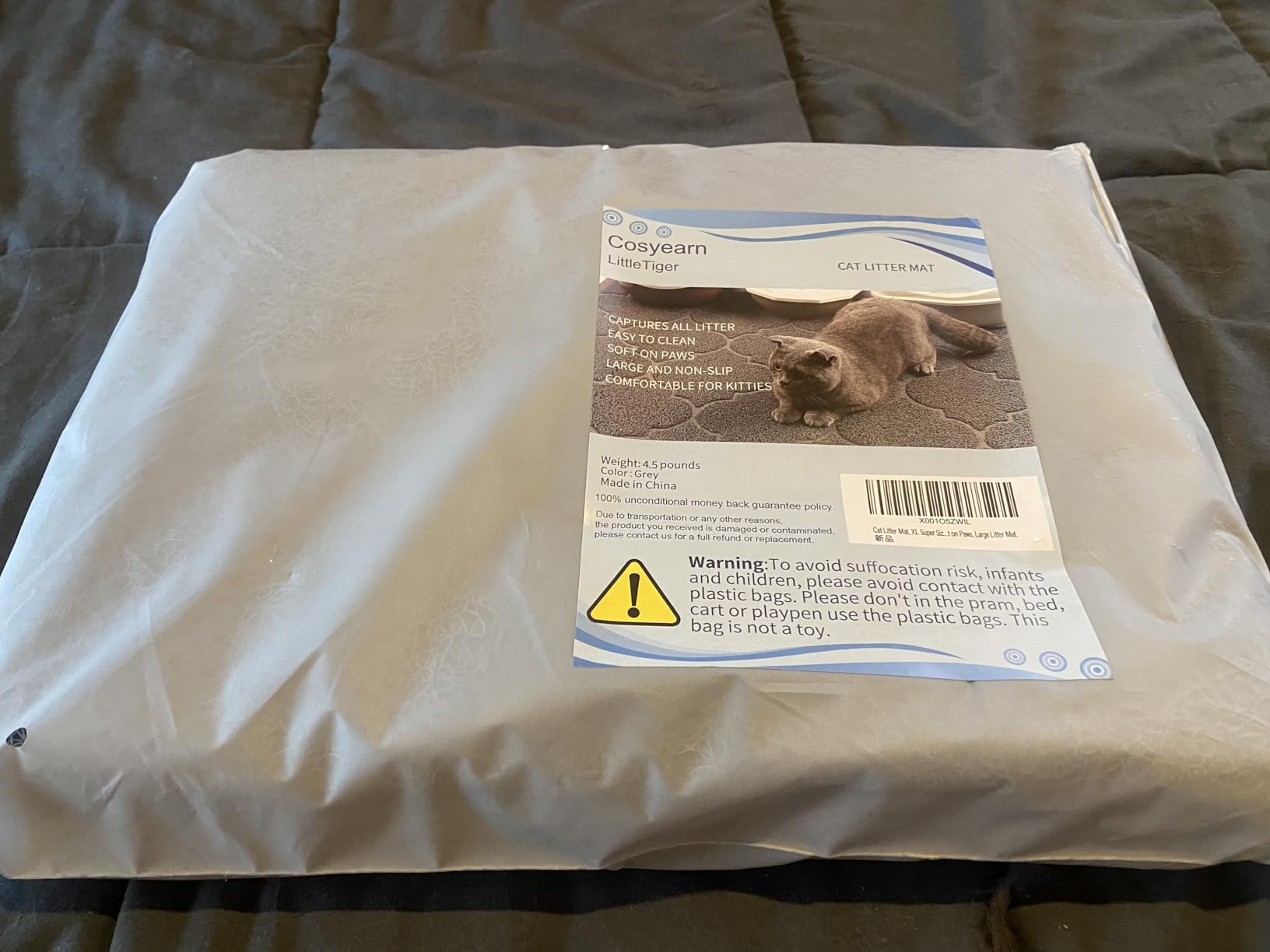 LittleTiger Cat Litter Mat, XL Super Size, Phthalate Free, Easy to Clean, 46x35 Inches, Durable, Soft on Paws, Large Litter Mat. customer photo 1