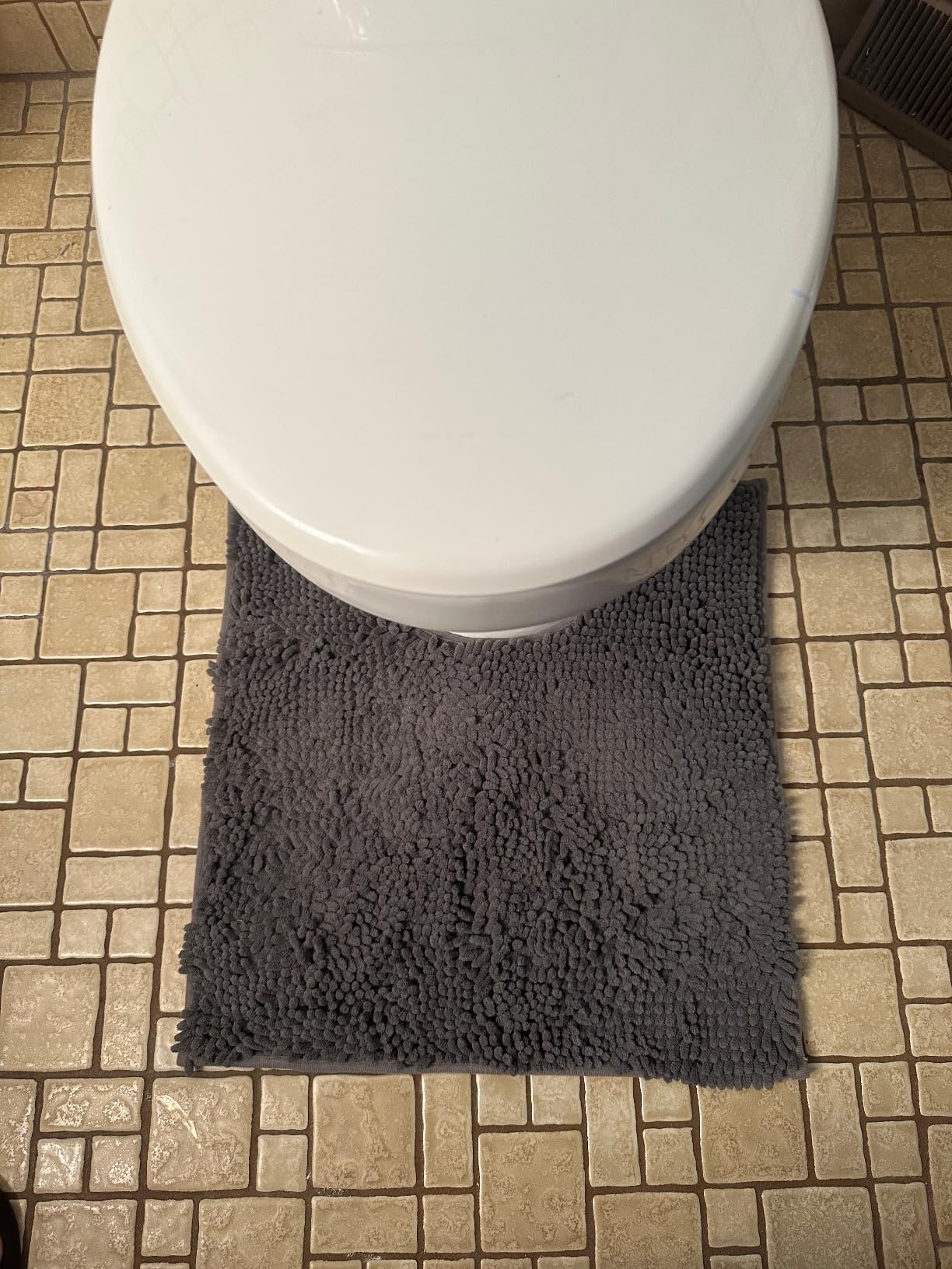 LuxUrux Bathroom Rugs Sets 2 Piece, Bathroom Rug Set, Soft Absorbent Chenille Bath Mat & Contour Toilet Rug, Non Slip, Quick Dry, Machine Washable Shaggy Bathroom Mats (Gray, 20