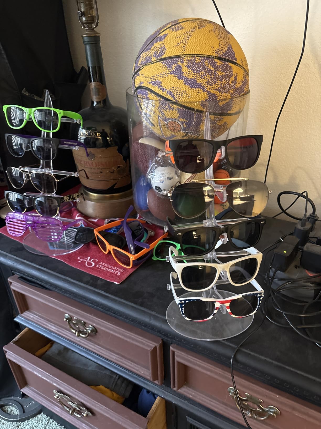 Eyeglasses Sunglasses Storage Display Stand Holder Organizer Case Show Rack for 5 Glasses customer photo 1