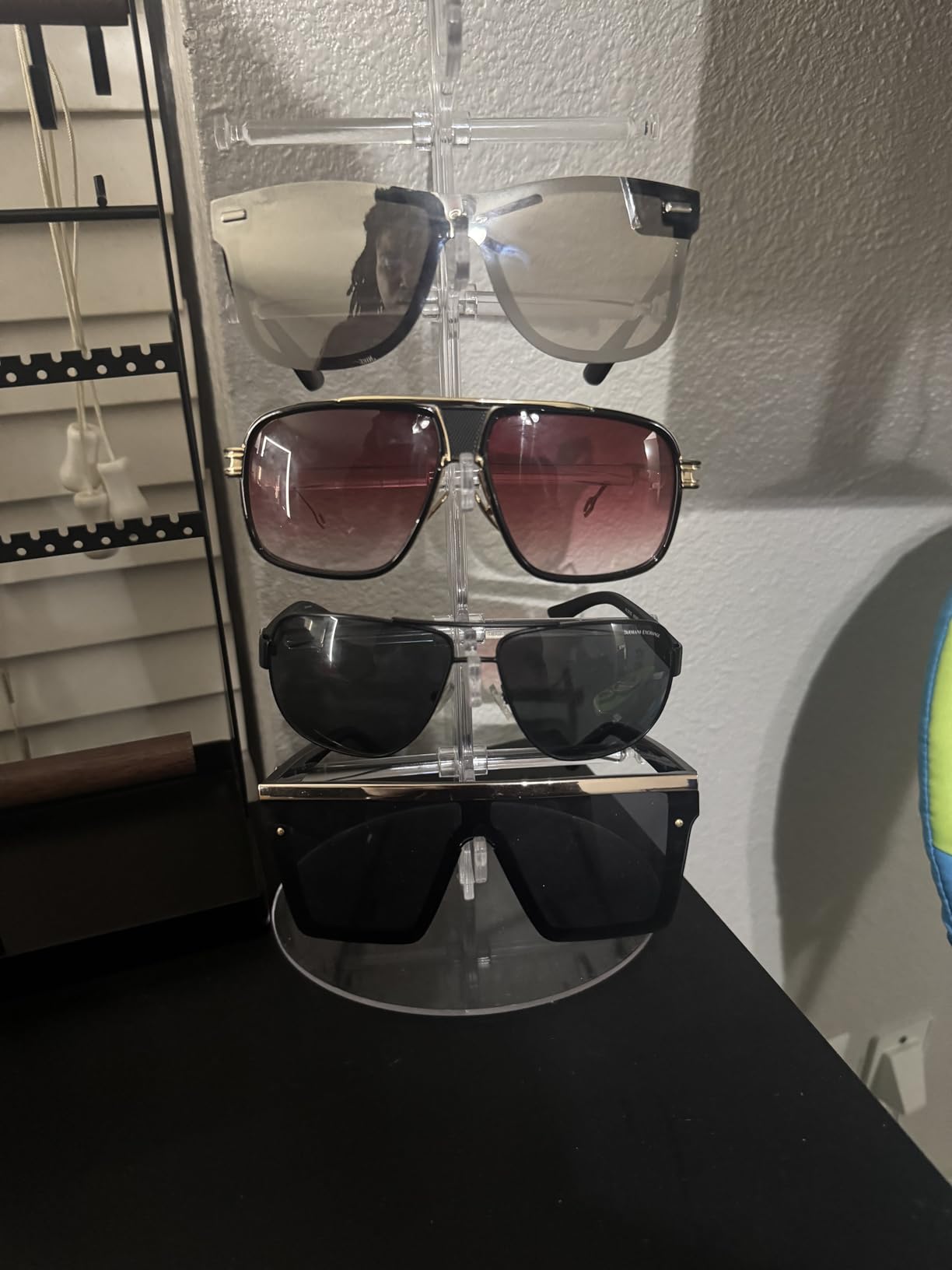Eyeglasses Sunglasses Storage Display Stand Holder Organizer Case Show Rack for 5 Glasses customer photo 2