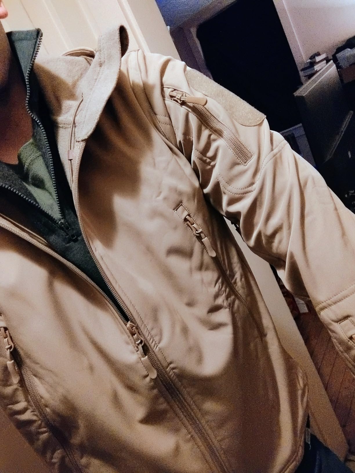 TACVASEN Men's Tactical Fleece SoftShell Jacket Waterproof Winter Coat | Breathable,windproof | Multi-pockets,adjustable hood | Ideal for rain,hiking,snow,ski customer photo 1