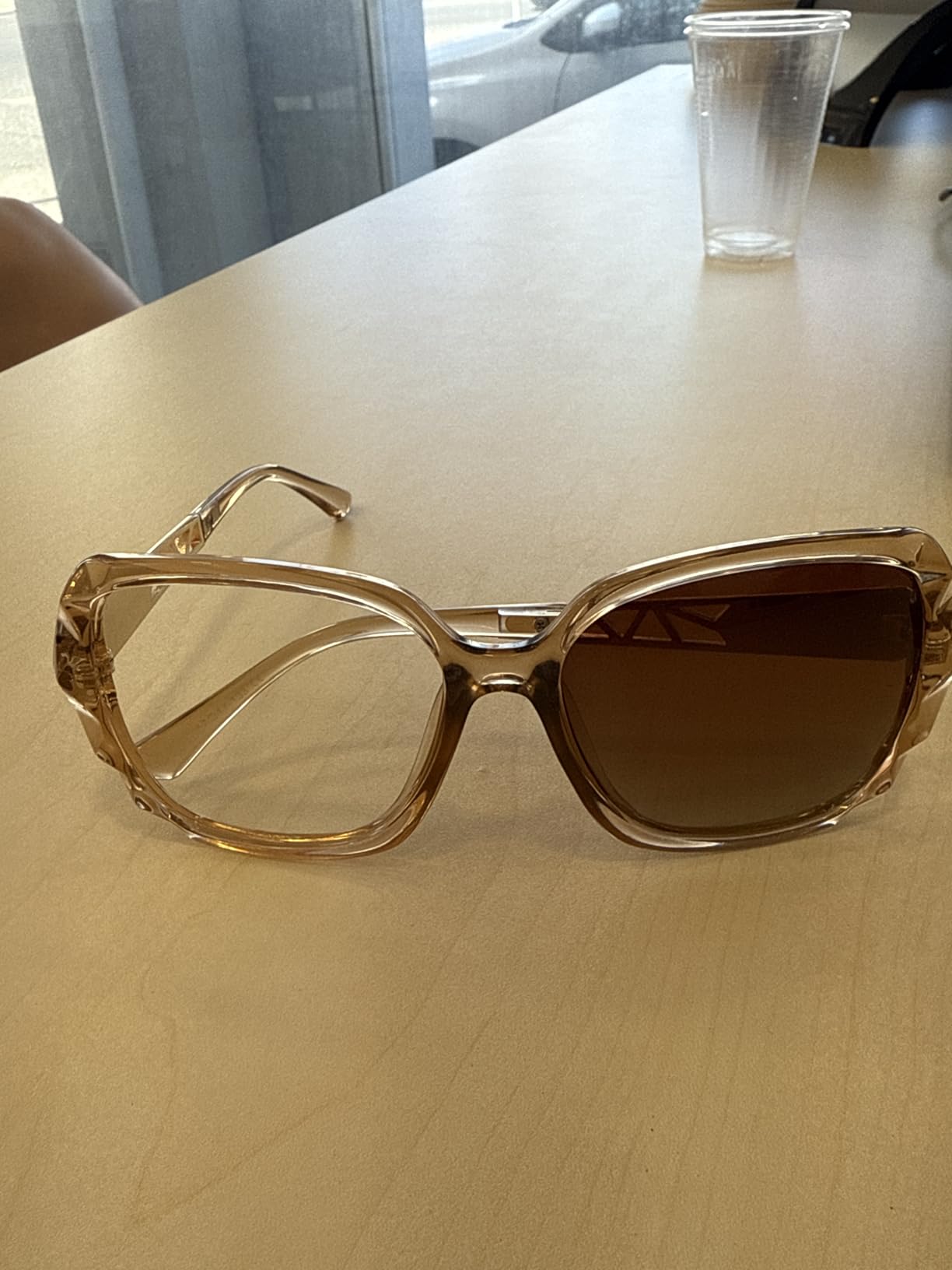 FEISEDY Polarized Women Square Sunglasses Sparkling Composite Shiny Frame B2289 customer photo 1
