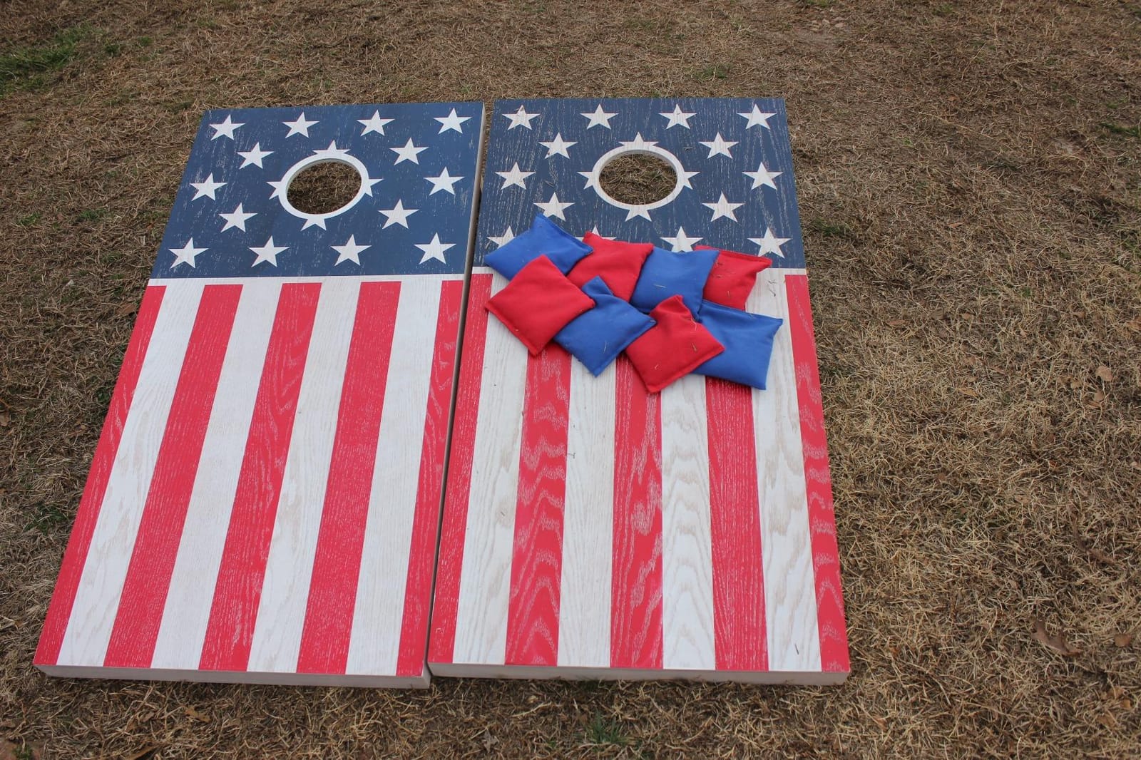 GoSports 4 x 2 ft Flag Series Wood Cornhole Sets - American Flag or State Flags - Includes 2 Regulation Size Boards, 8 Bean Bags, Carrying Case and Rules customer photo 1