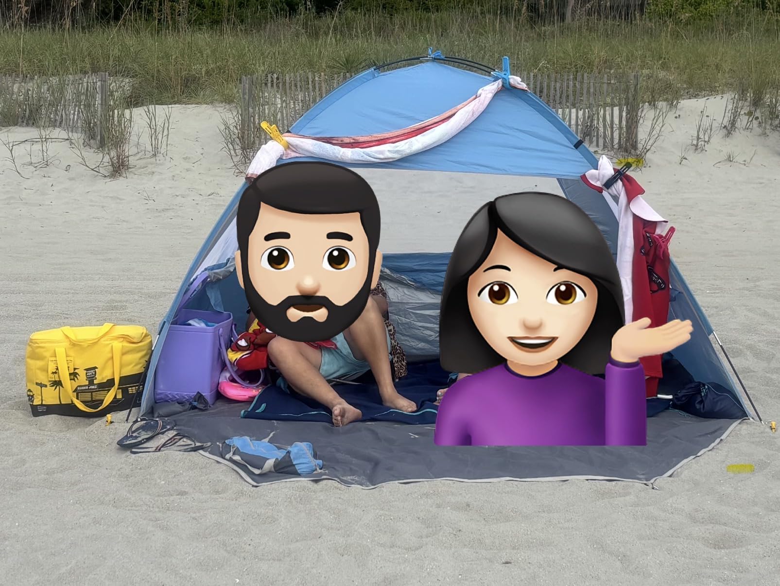 Gorich Beach Tent Sun Shelter for 3/4/6/8/10 Person with UPF 50＋ UV Protection, Lightweight & Easy Setup Beach Shade Canopy, Portable Beach Shade Tent Beach Cabana customer photo 2