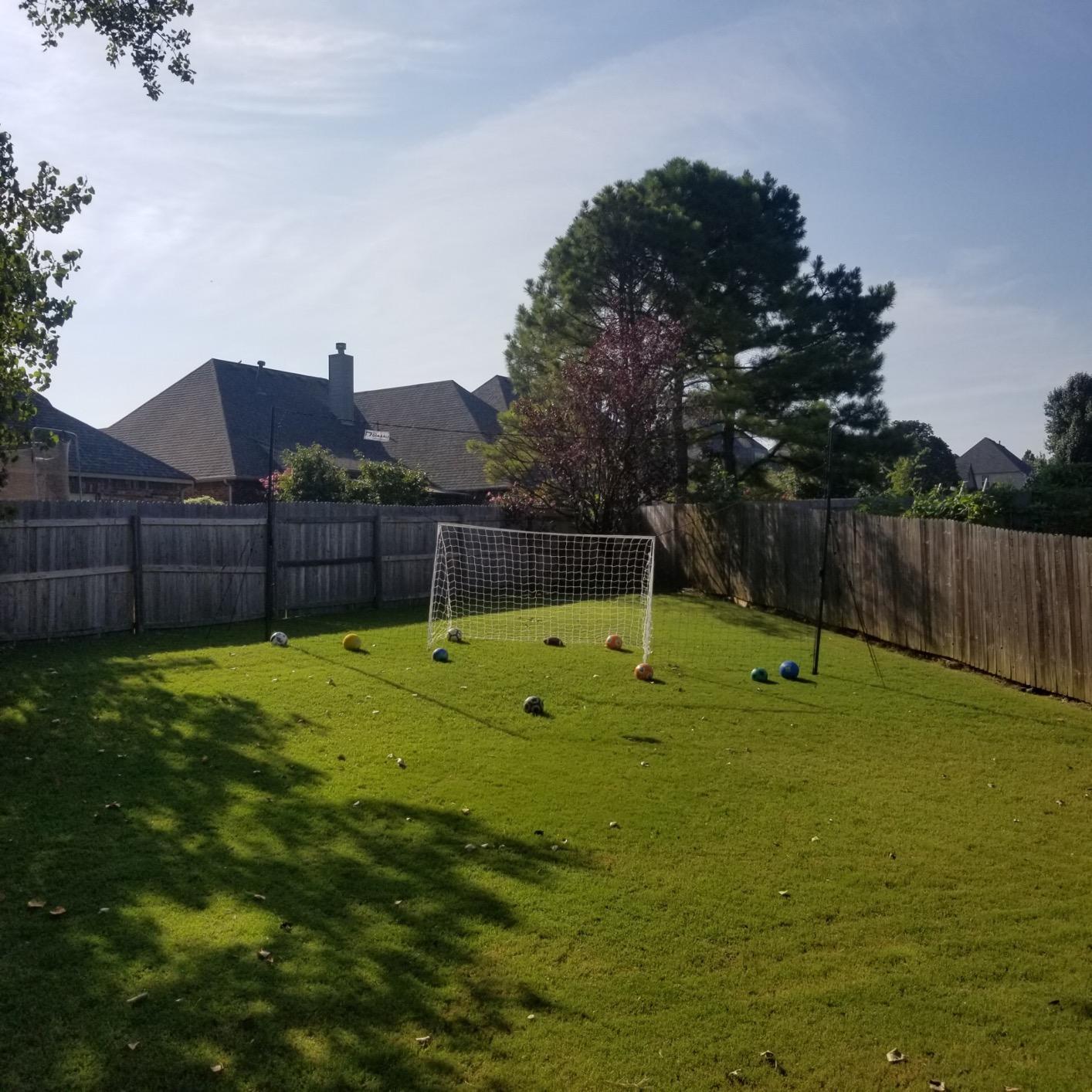 Open Goaaal Soccer Goal, Rebounder and Backstop Net | All-in-one backyard system; continuous shooting practice and missed-shot protection customer photo 2