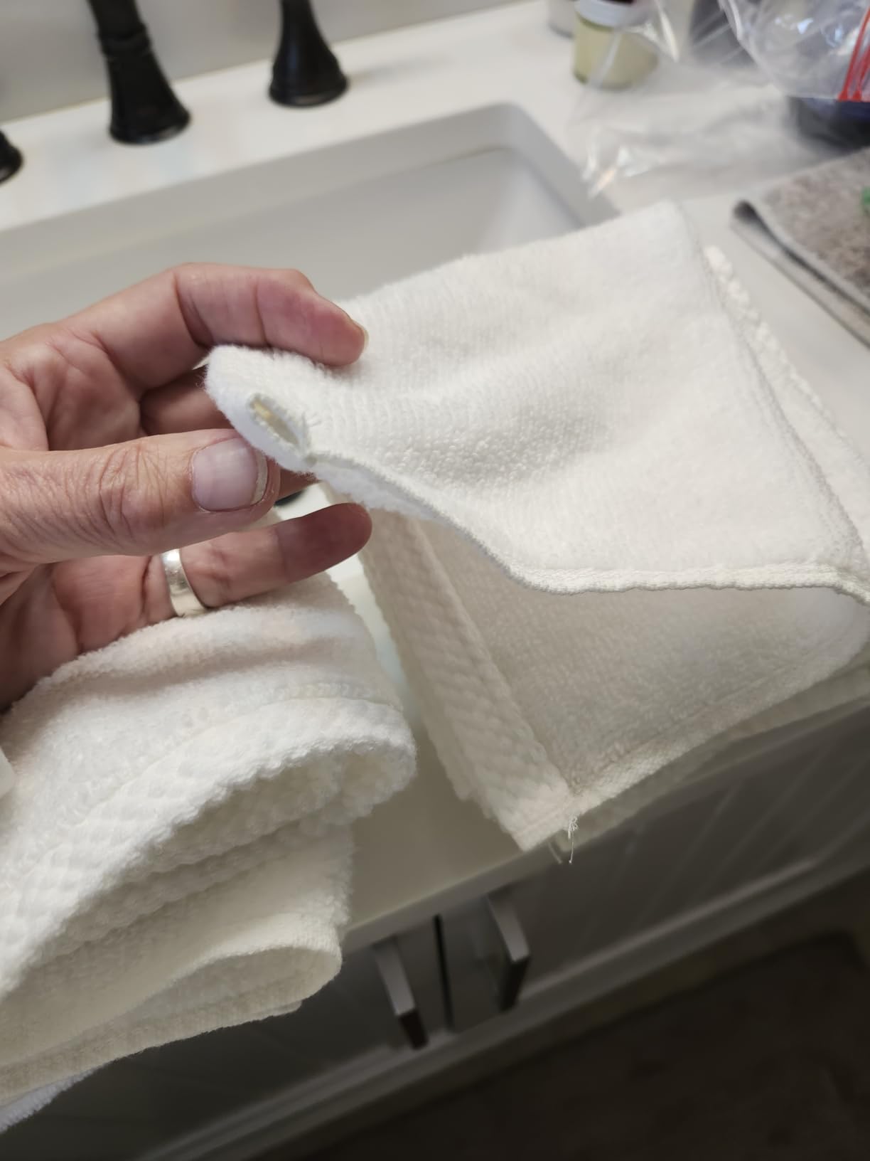 Amazon Basics Cotton Washcloths, Lightweight Quick-Dry, Absorbent Face and Body Towel Set, 12