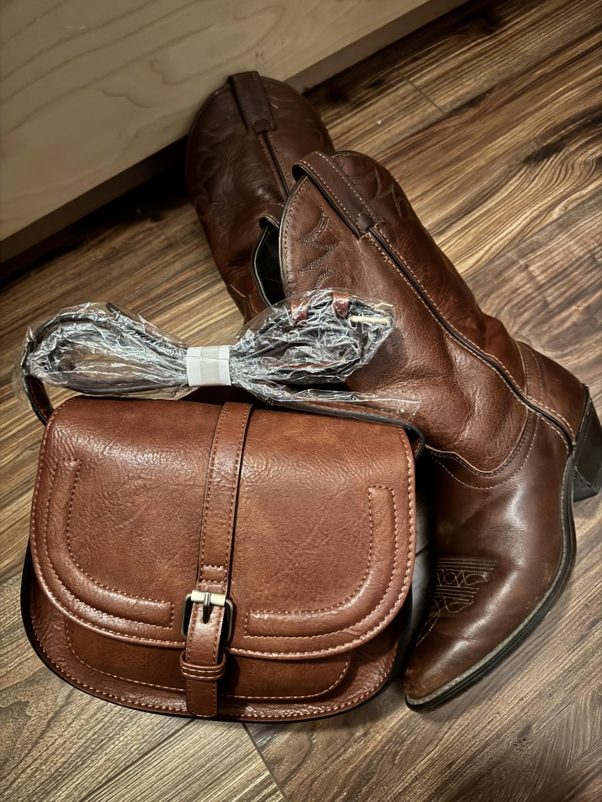 AFKOMST Crossbody Bags for Women,Small Saddle Purse and Boho Cross Body Handbags,Vegan Leather customer photo 2