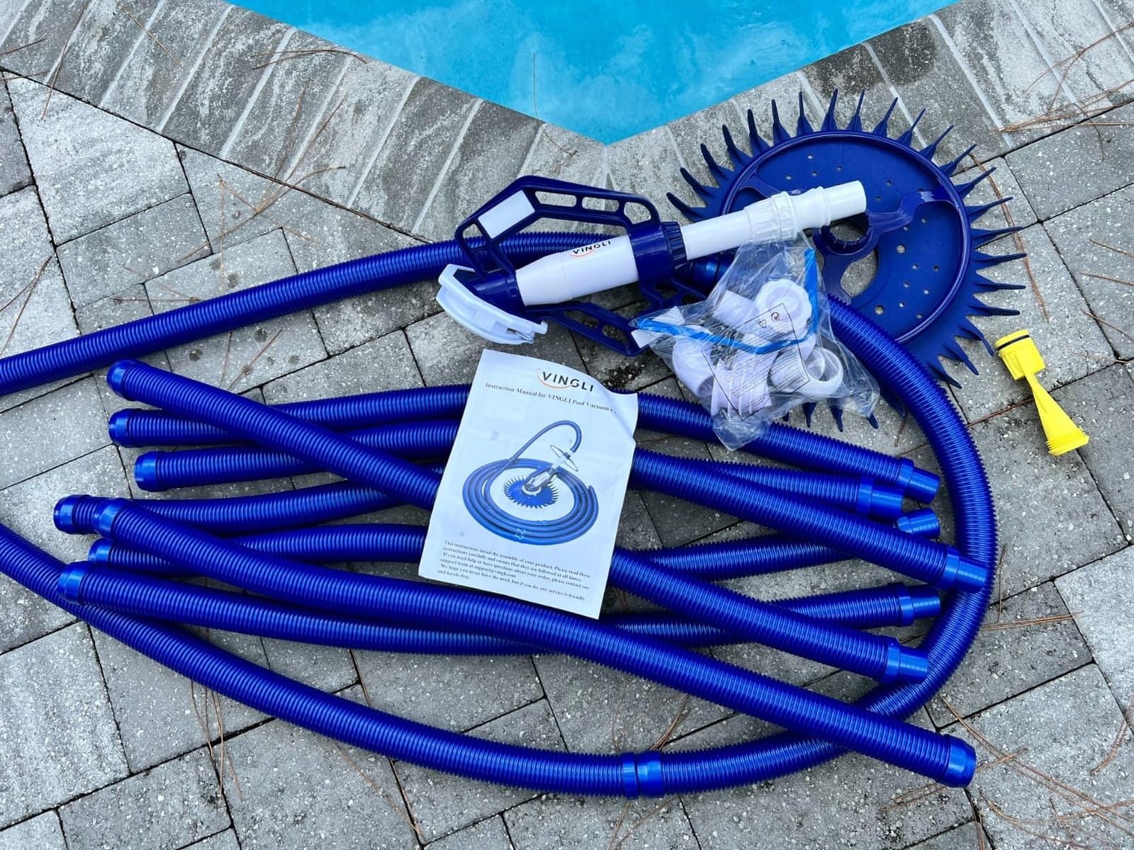 VINGLI Suction Pool Cleaner, Automatic Wall-Climbing Vacuum -Navy Blue customer photo 2